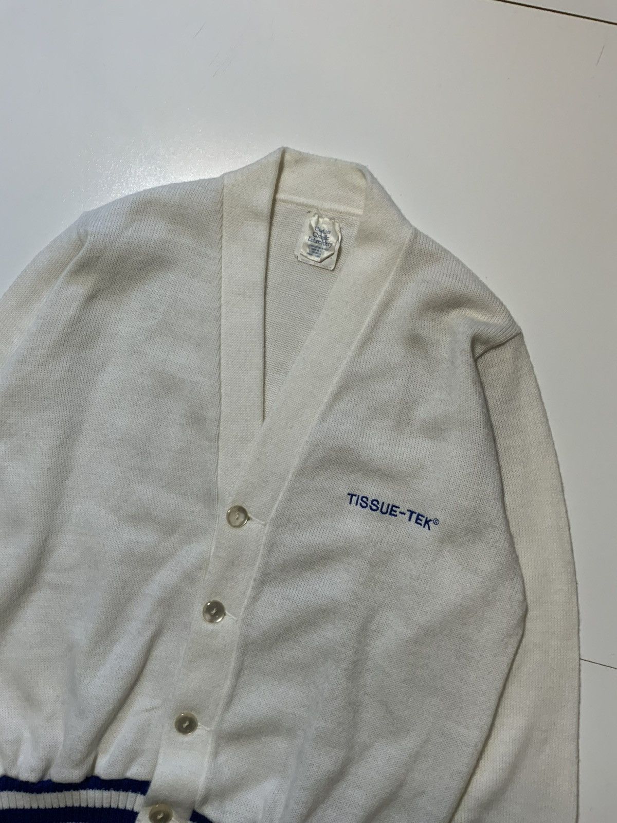 Vintage Vintage 70s 80s Tissue-Tek Lab Knit Stripe Cardigan Sweater Size US XL / EU 56 / 4 - 3 Thumbnail