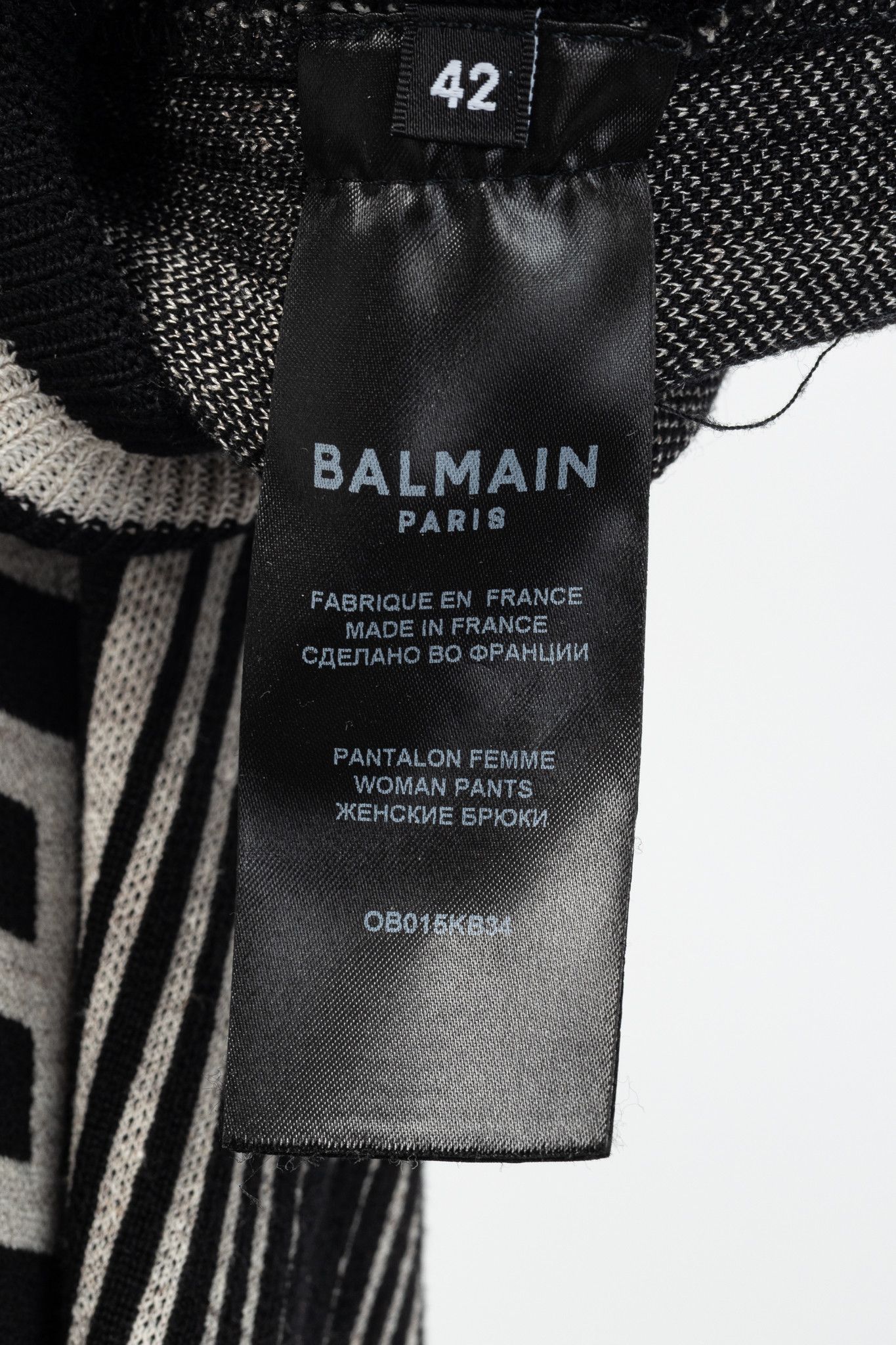 Balmain Balmain Ivoire & Noir Monogram-Jacquard Wool Sweatpants Size 30" / US 8 / IT 44 - 9 Thumbnail