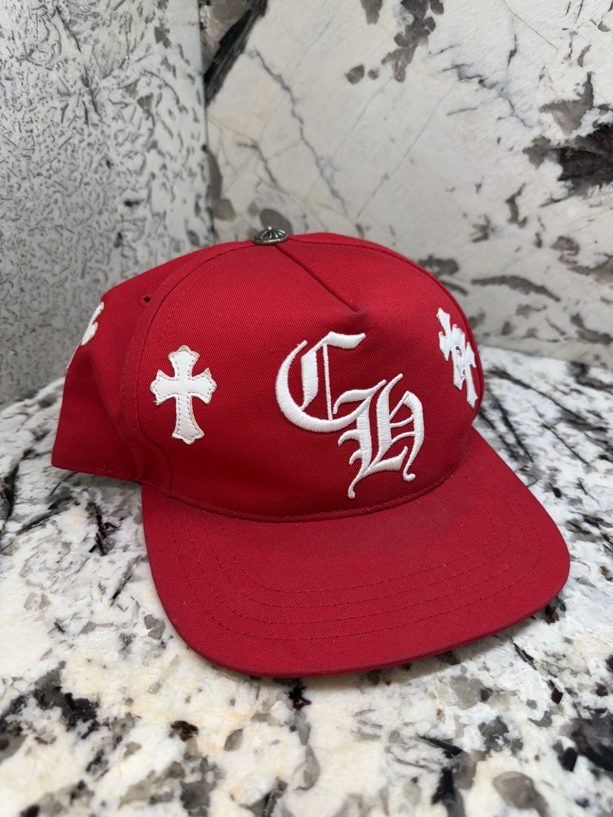 Chrome Hearts Chrome Hearts Cross Patch Hat Red White Baseball Cap Size ONE SIZE - 2 Thumbnail