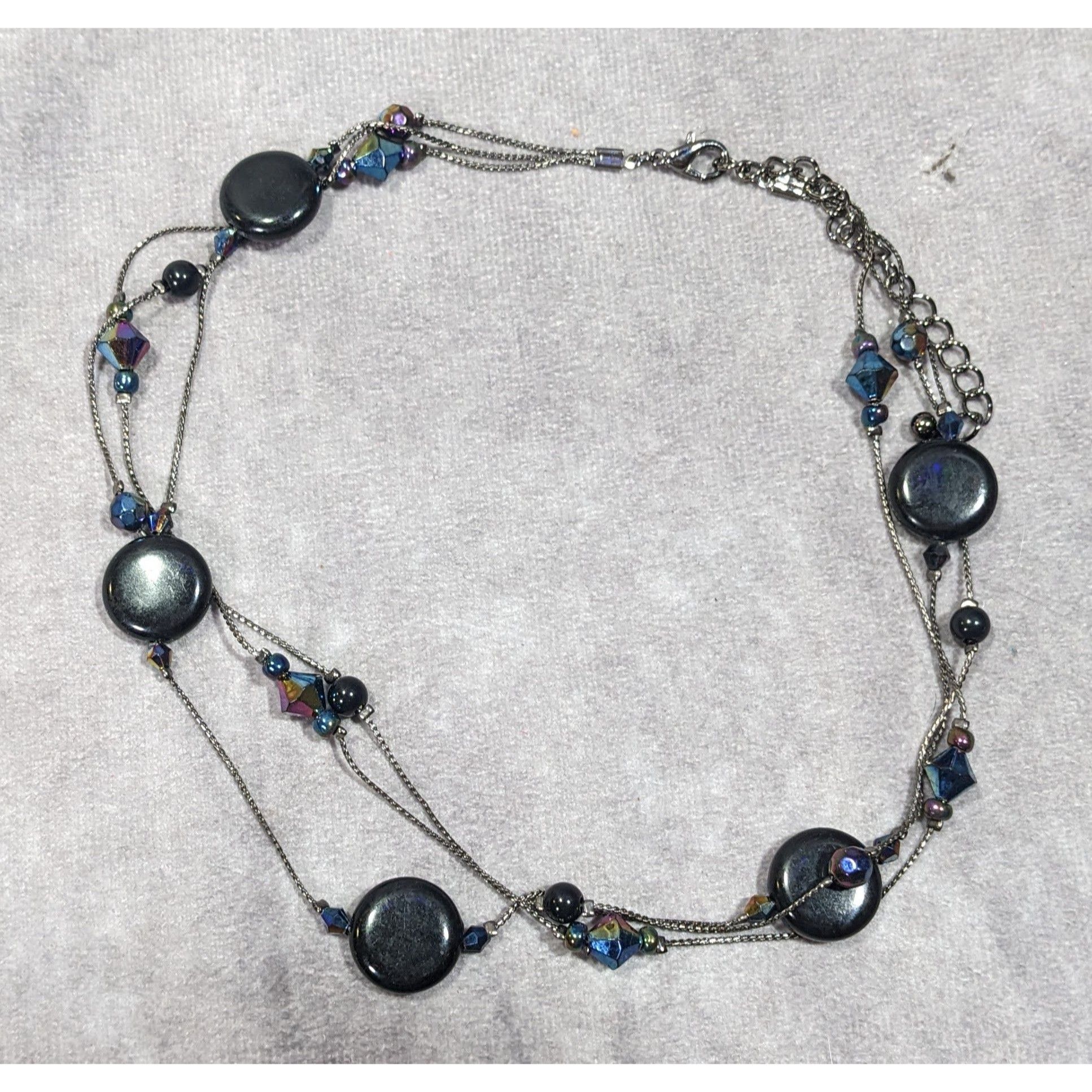 Other Glam Goth Multilayer Black And Blue Station Necklace Size ONE SIZE - 5 Thumbnail