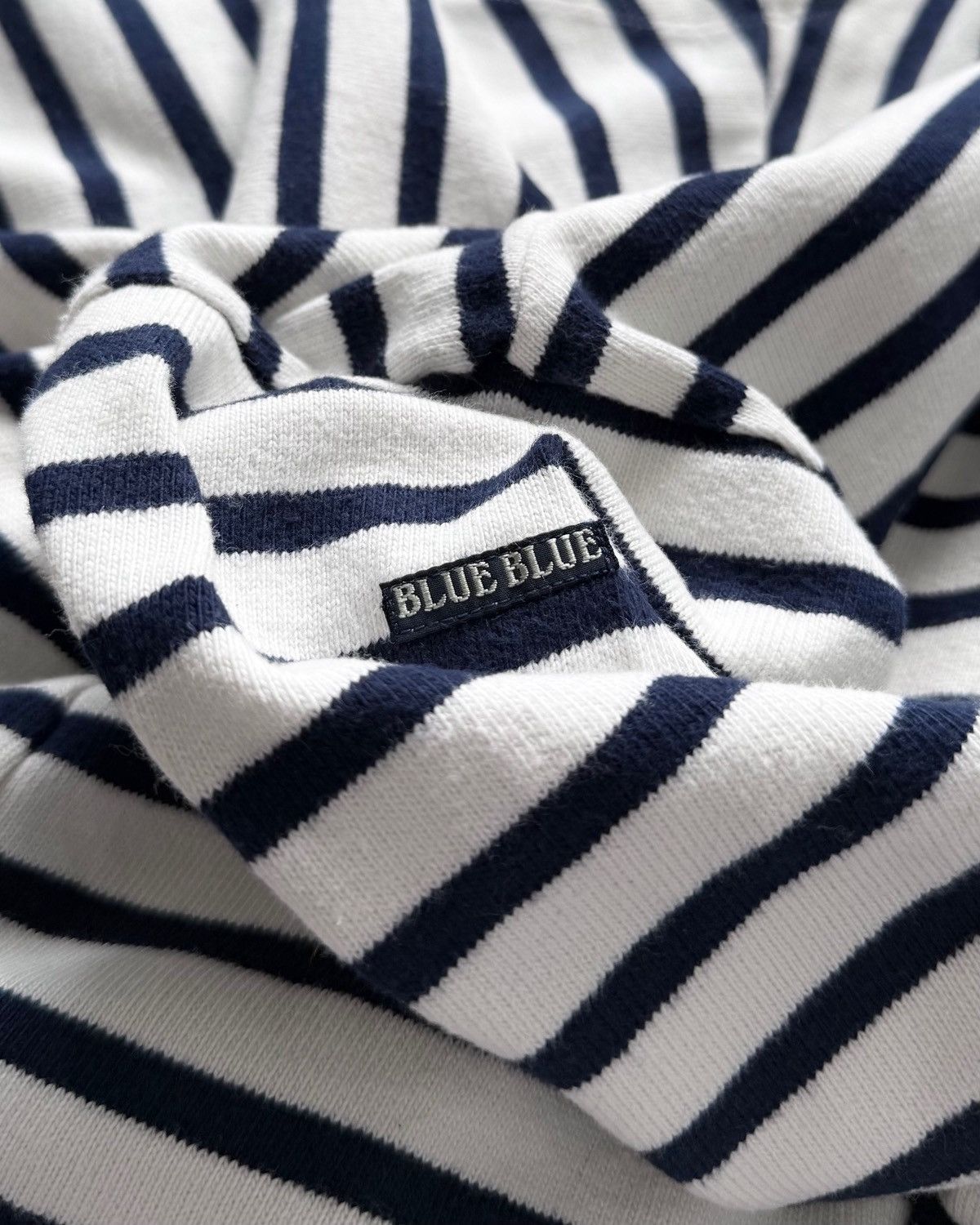 Blue Blue Japan BLUE BLUE BRETON NAVY OVERSIZE CROPPED SHIRT Size L / US 10 / IT 46 - 2 Thumbnail