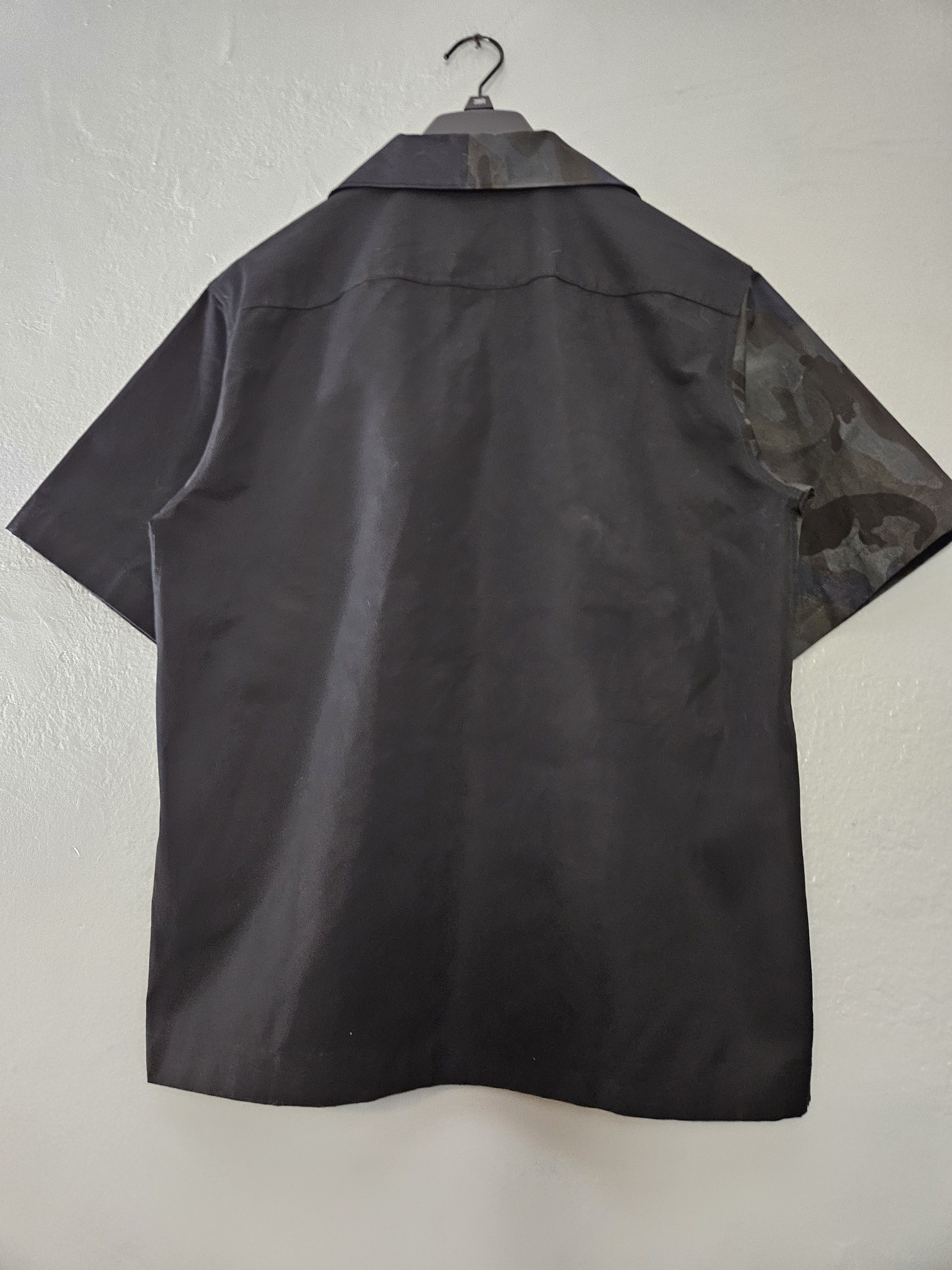 Prada Double Match Oversized Black Blue Camo Bowling Shirt Size US S / EU 44-46 / 1 - 6 Thumbnail