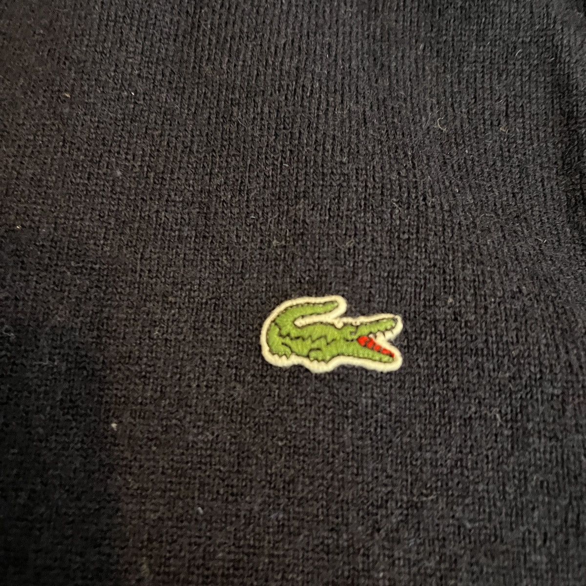 Vintage Lacoste Navy Woollen Sweater Jumper 90s Basic Retro