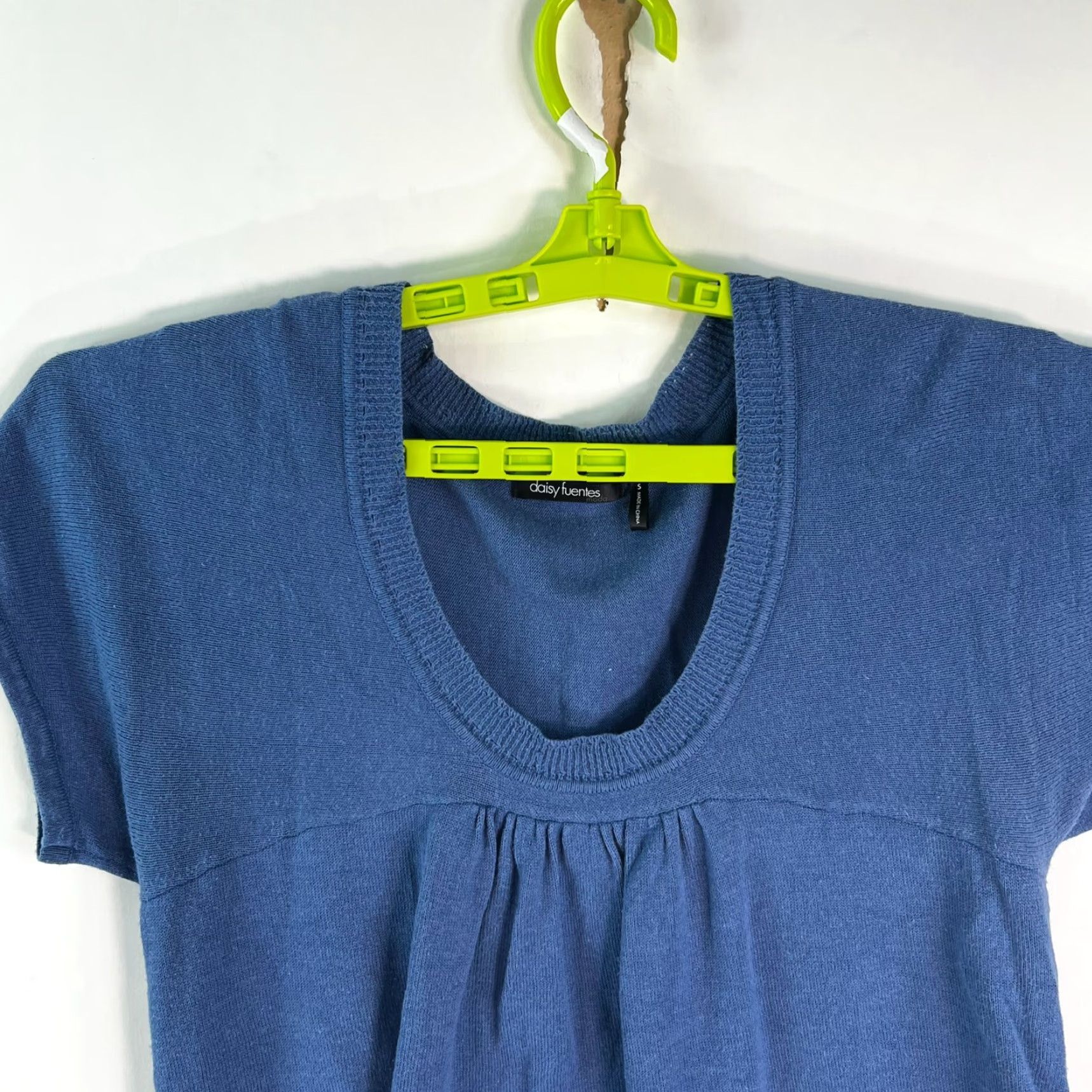 Vintage Daisey Fuentes Blouse Shirt Womens Short Sleeve Blue S Regular Size Size S / US 4 / IT 40 - 2 Thumbnail