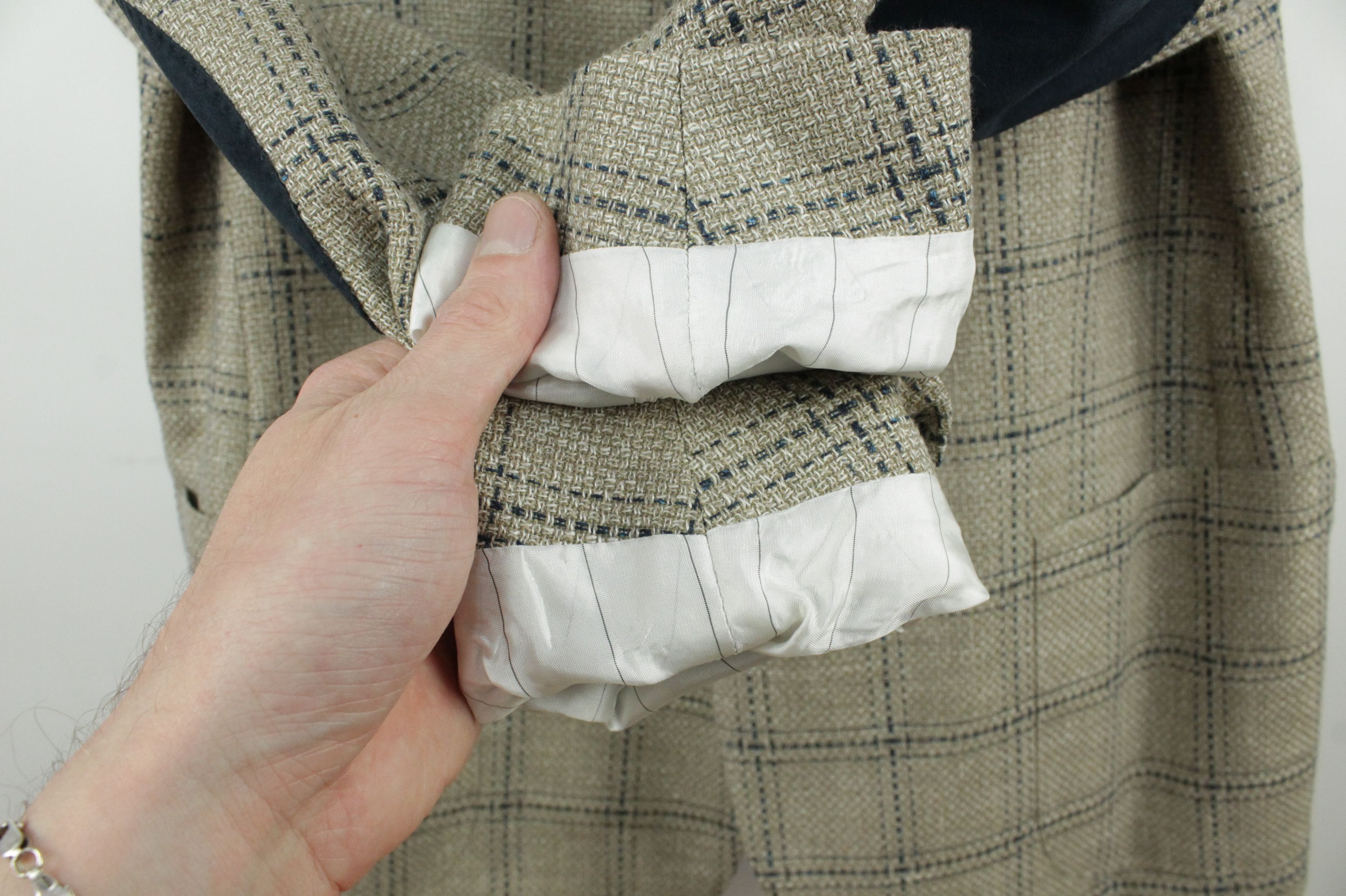 Other Eduard Dressler Knitted Wool Linen Checked Sport Coat Men's Size US L / EU 52-54 / 3 - 5 Thumbnail