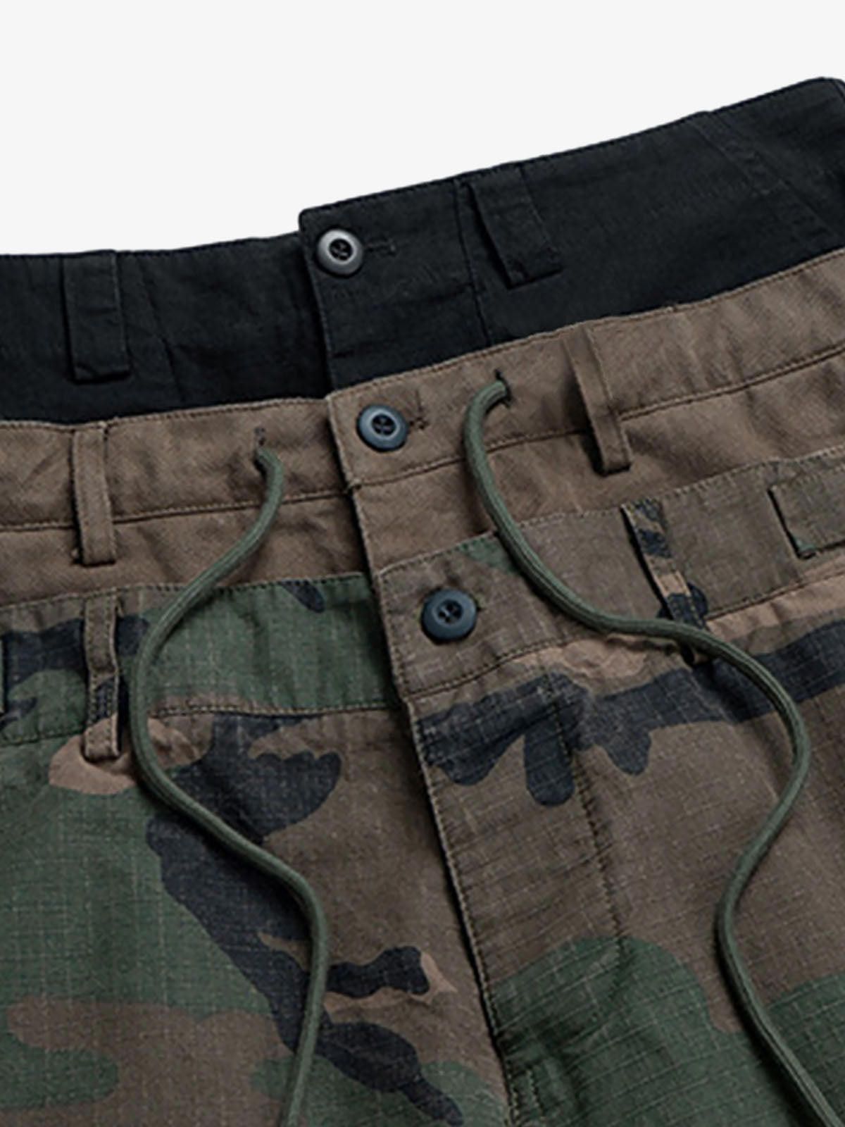 Japanese Brand Three-Waist Splicing Camouflage Cargo Buckle Waist Overalls Size US 32 / EU 48 - 6 Thumbnail