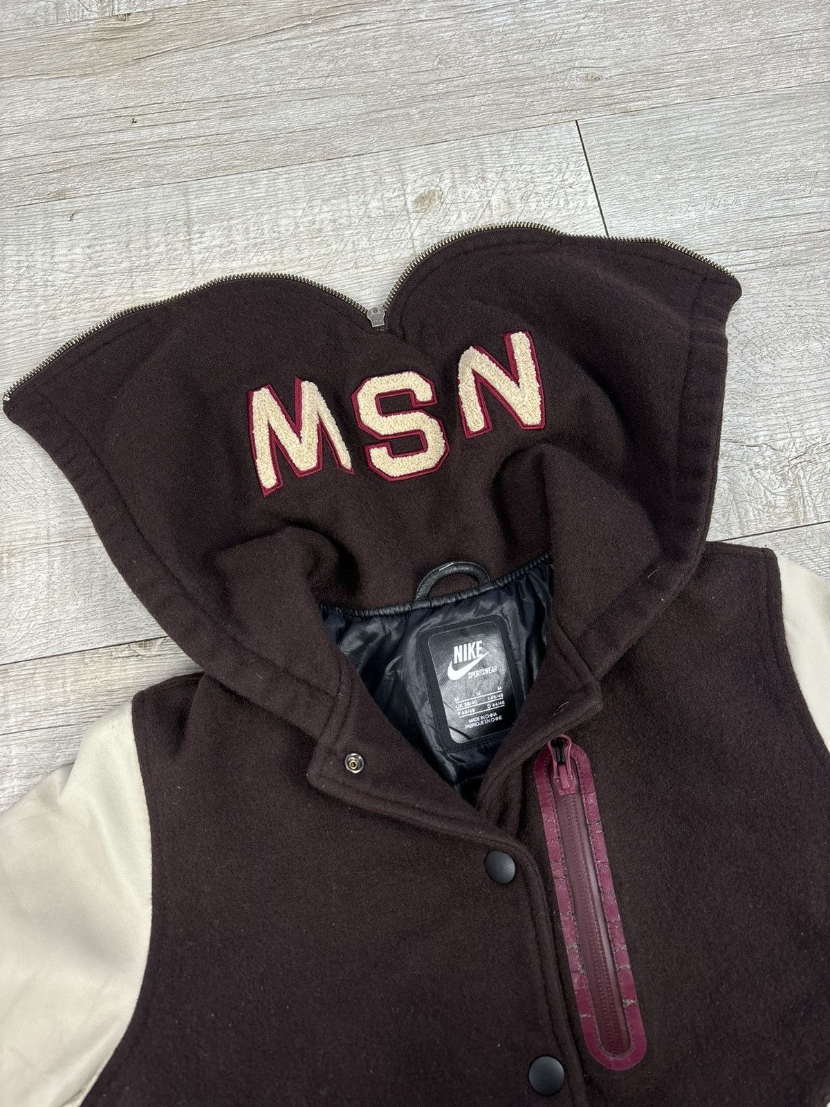 Nike SB Rare Sportswear Leather Tech Fleece Pack Wool Varsity Bomber Jacket Parka Coat Size M / US 6-8 / IT 42-44 - 12 Thumbnail
