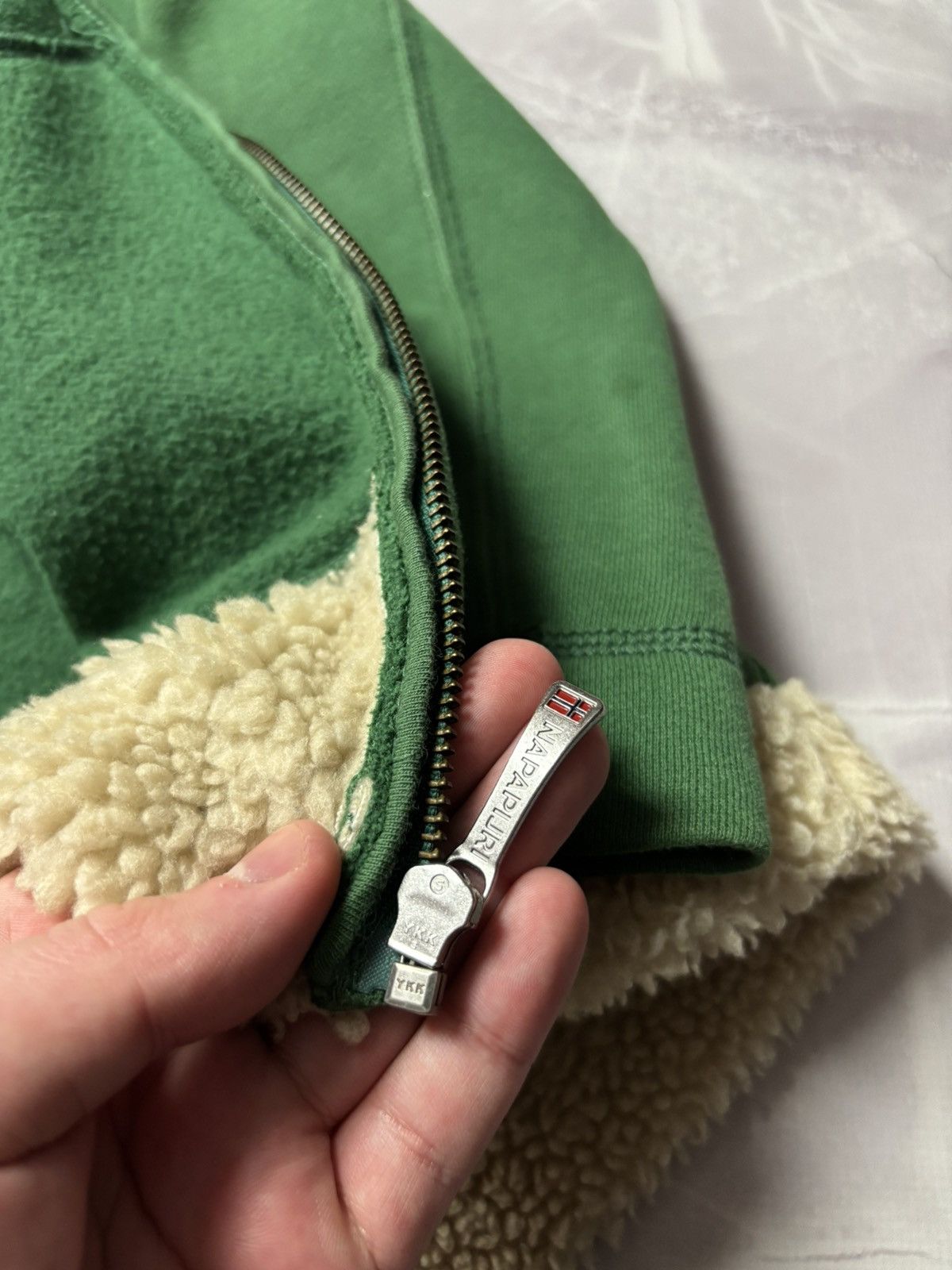 Napapijri Napapijri Flag Green Zip Hoodie Sherpa Trim Ski Patch Size M / US 6-8 / IT 42-44 - 13 Thumbnail