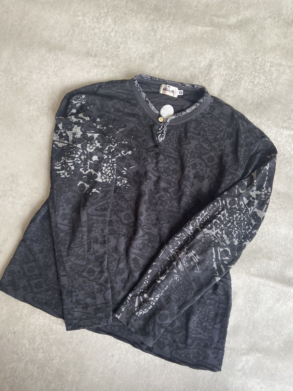Japanese Brand Karakuri Tamashi Flower Sukajan Long Sleeve Size US XXL / EU 58 / 5 - 4 Thumbnail