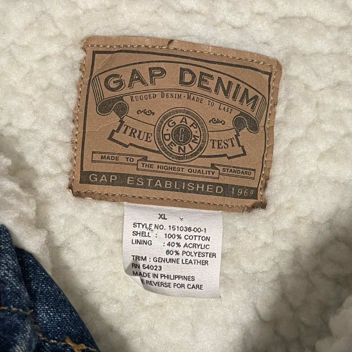 Gap GAP Denim Sherpa Trucker Vest Leather Trim Size XL Size US XL / EU 56 / 4 - 6 Thumbnail