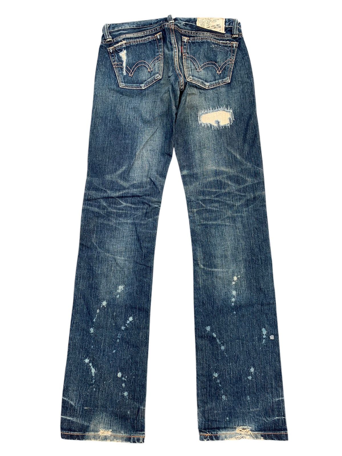 Tornado Mart RARE EDWIN STUDDED PUNK JAPANESE DISTRESSED DENIM Size US 31 - 3 Thumbnail