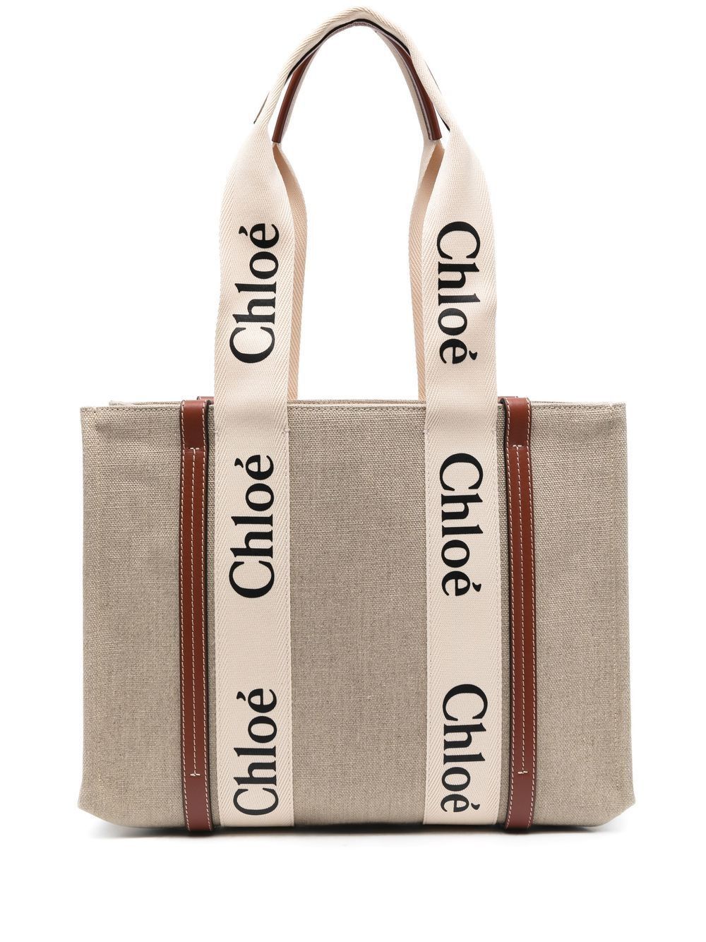 Chloe WOODY MEDIUM CANVAS TOTE Size ONE SIZE - 1 Thumbnail