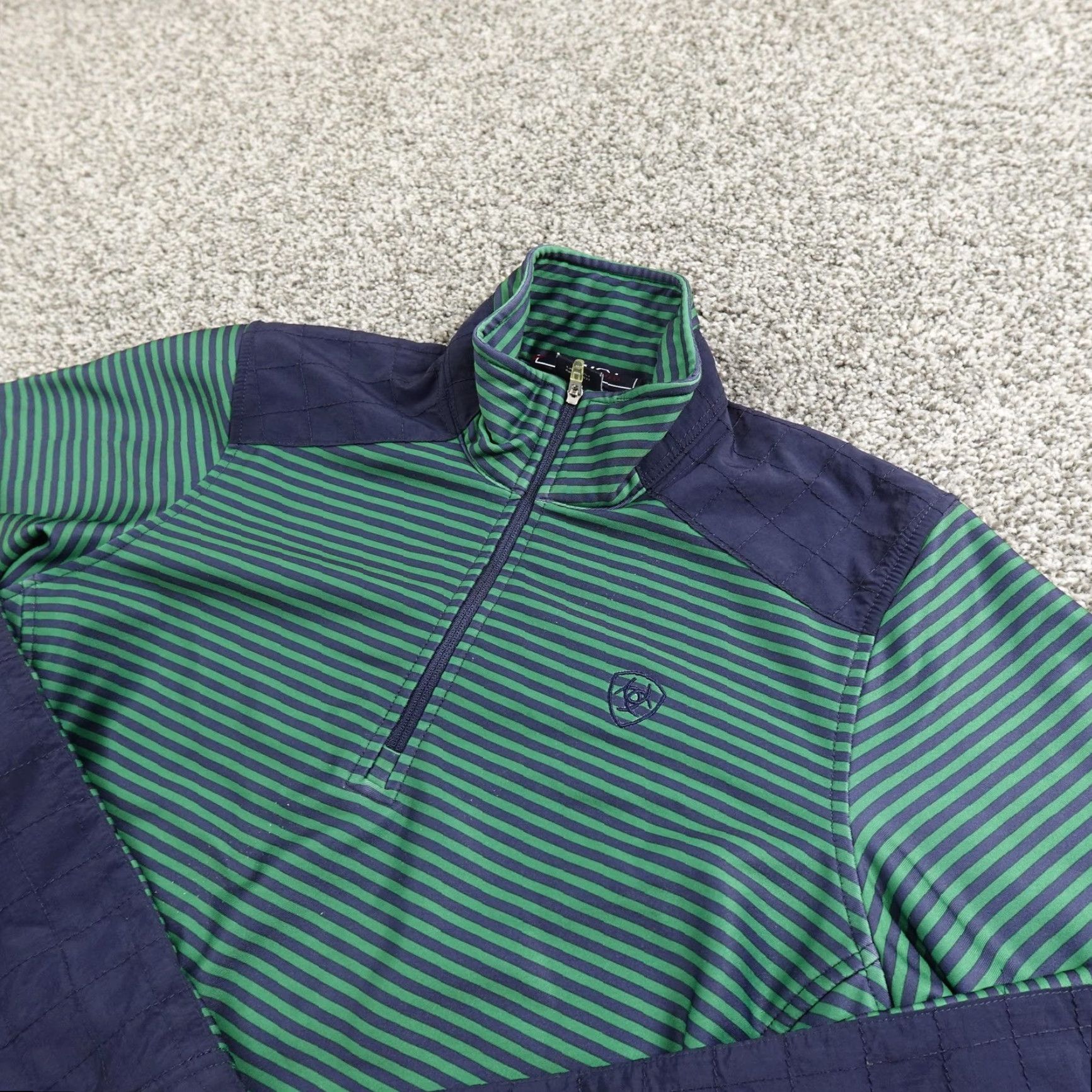 Ariat Ariat Pullover Womens XS Green 1/4 Zip Mock Neck Riding Top Performance Shirt Long Sleeve Size XS / US 0-2 / IT 36-38 - 2 Thumbnail