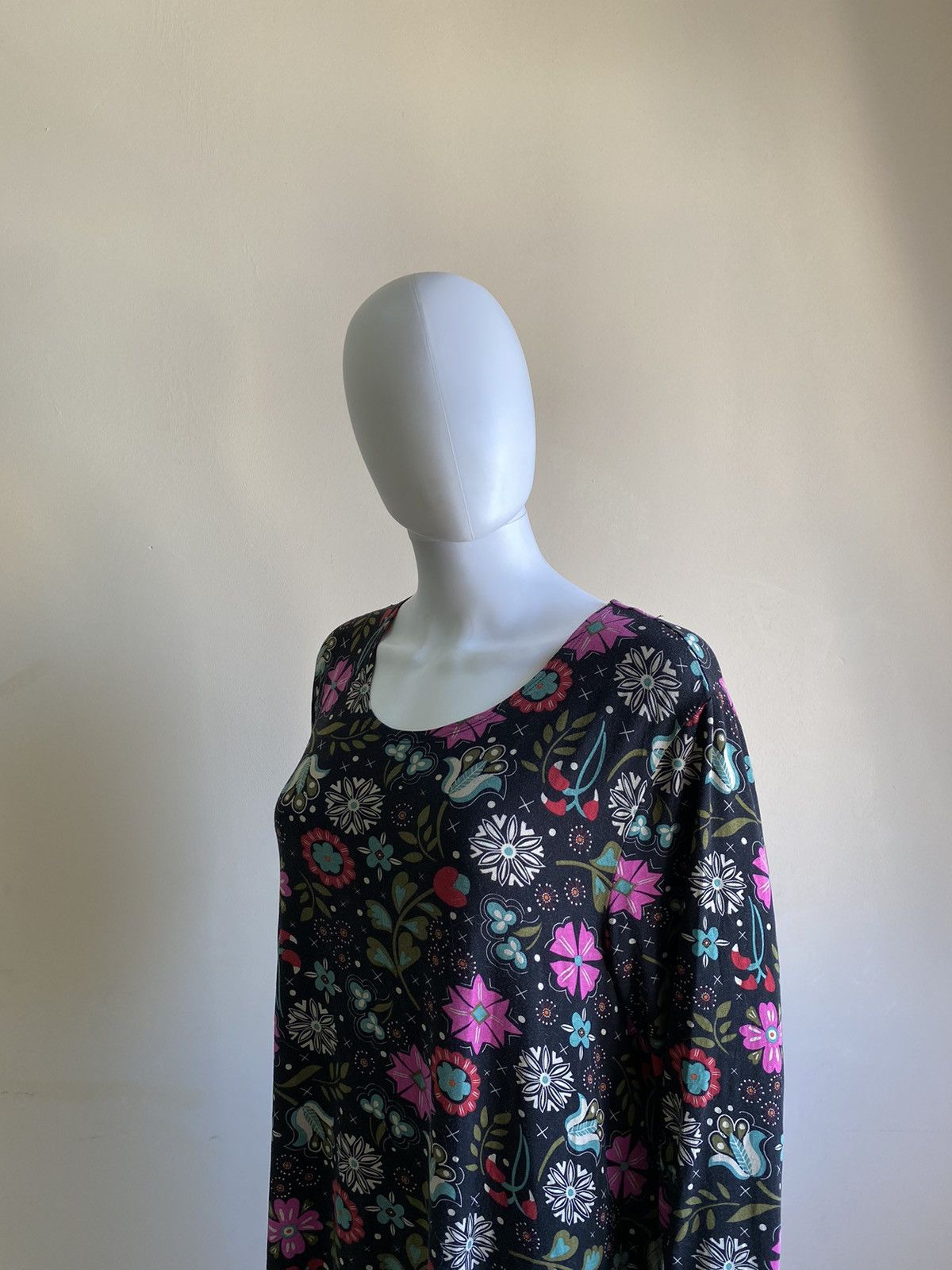 Gudrun Sjoden Gudrun Sjoden Multicolor Floral Long Sleeve Midi Dress Size XL / US 12-14 / IT 48-50 - 6 Thumbnail
