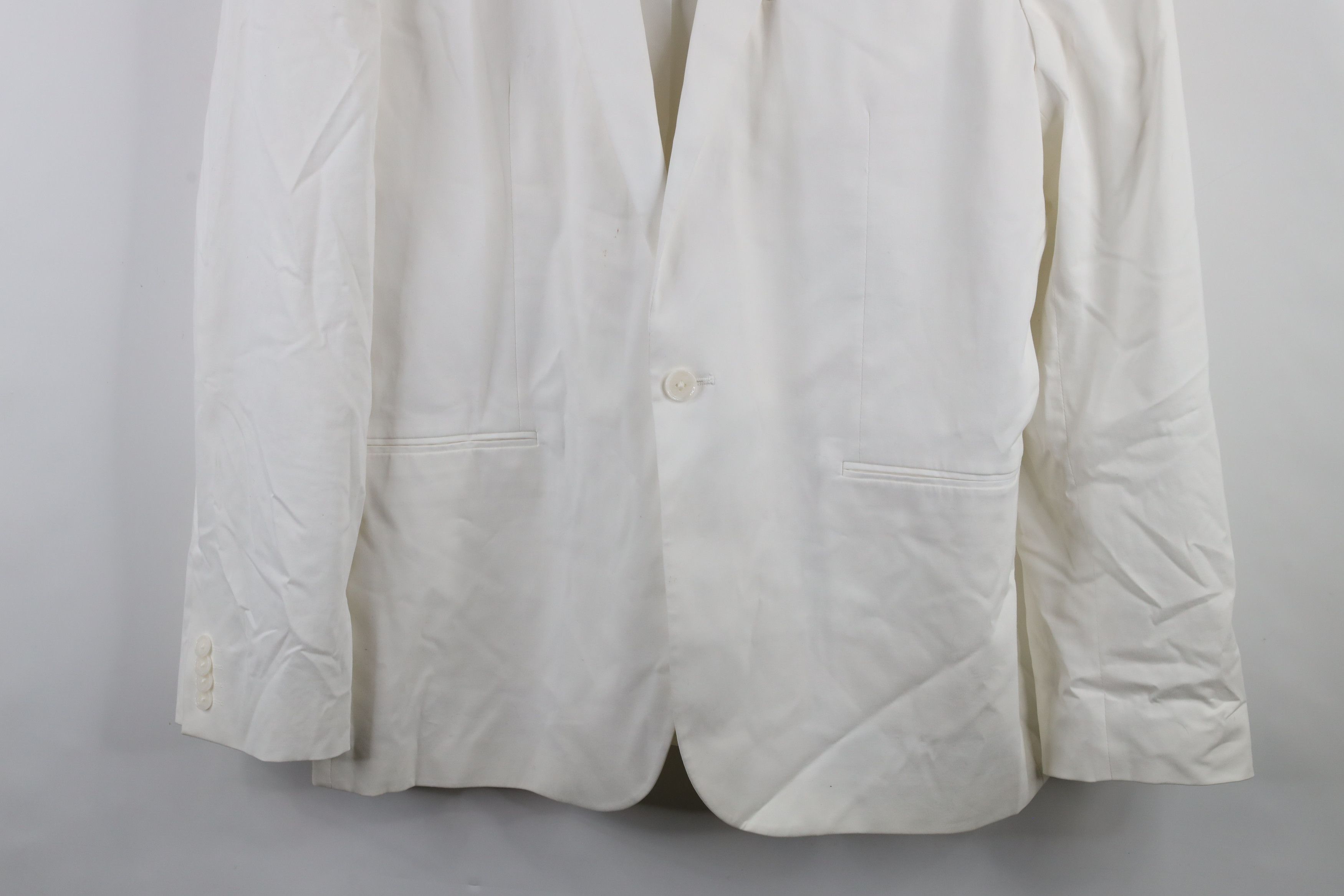 Express × Vintage Express One Button Wedding Tuxedo Suit Blazer Jacket White Size US XXL / EU 58 / 5 - 3 Thumbnail