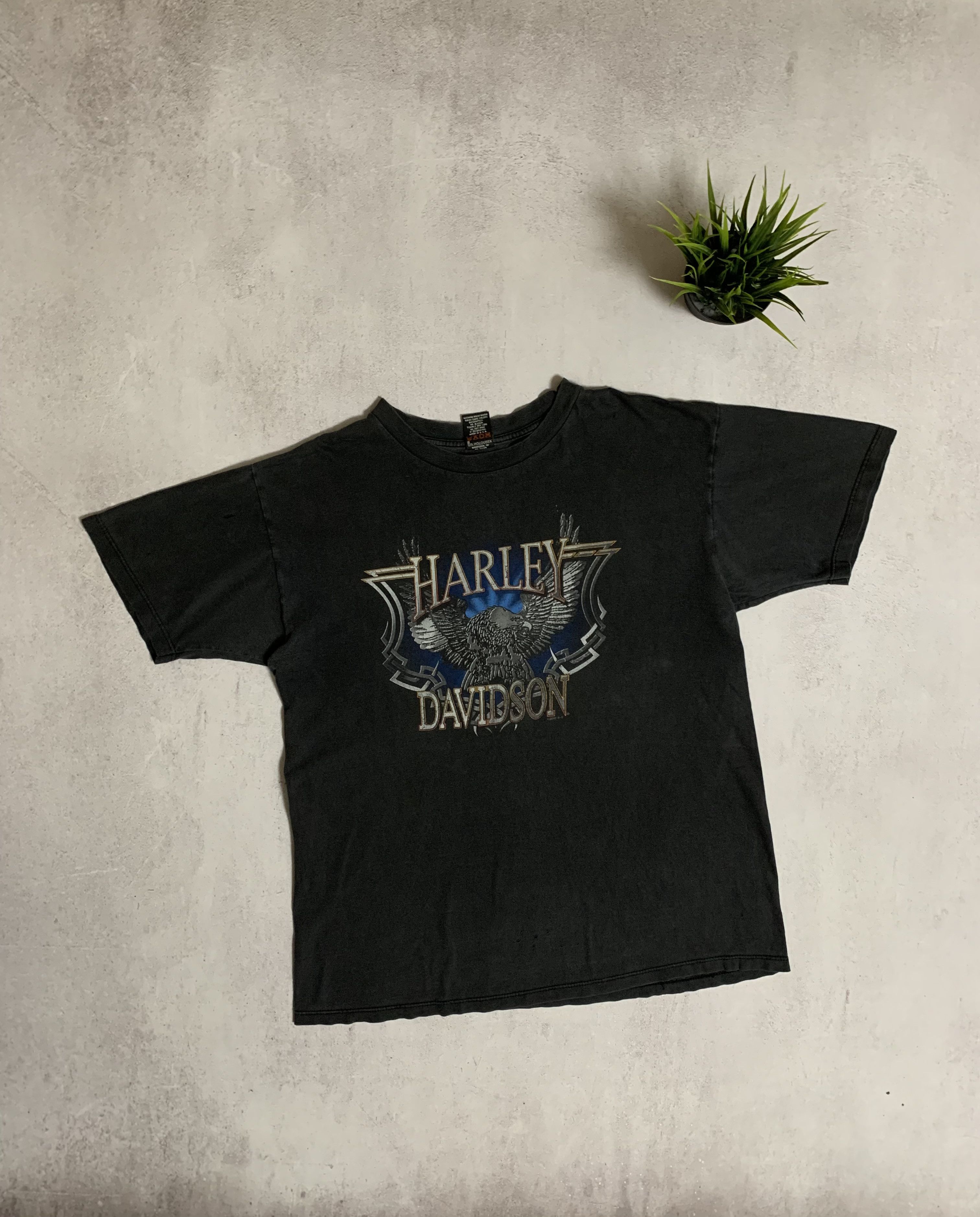 Harley Davidson × Vintage Vintage Harley Davidson T Shirt Santa Fe 2000 Distressed 90s Size US XL / EU 56 / 4 - 1 Thumbnail