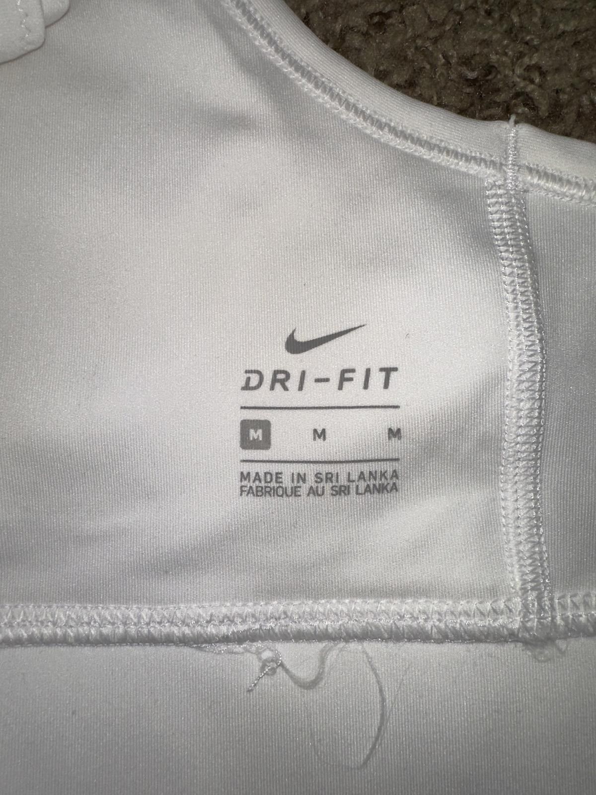 Nike Nike Dri-FIT Medium-Support Padded Sports White/Black Bra Size ONE SIZE - 3 Thumbnail
