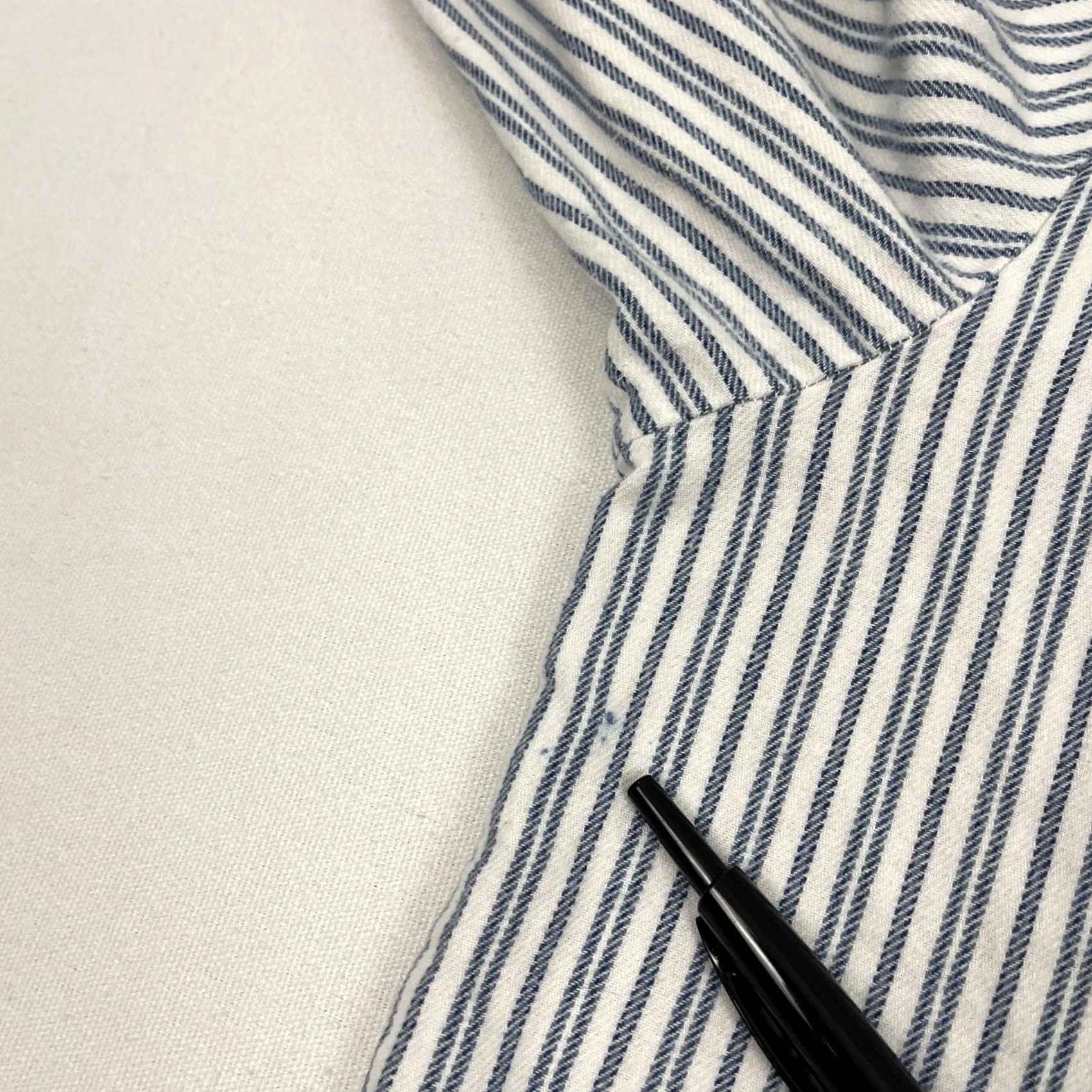 Lee Lee Valley Ireland Grandfather Shirt Mens XXL Blue White Striped Button-Up Band Size US XXL / EU 58 / 5 - 7 Thumbnail