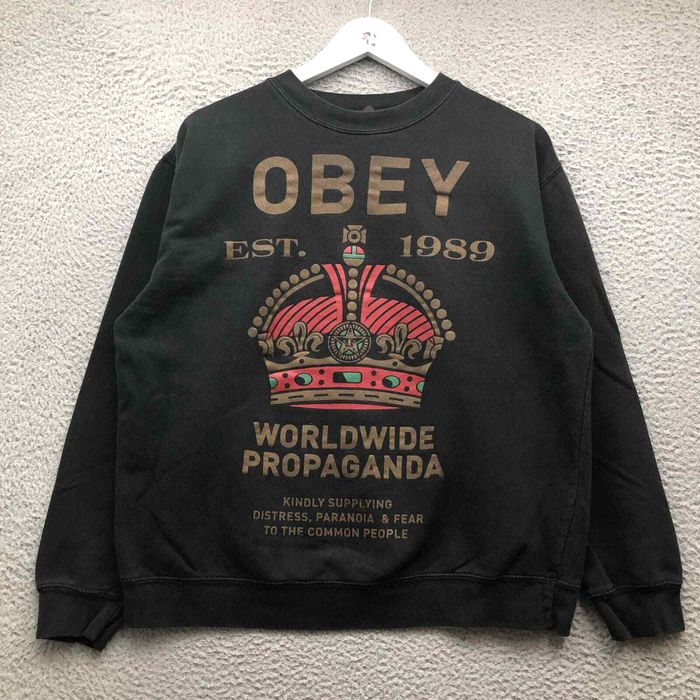 Obey Obey Worldwide Propaganda Sweatshirt Mens Large L Long Sleeve