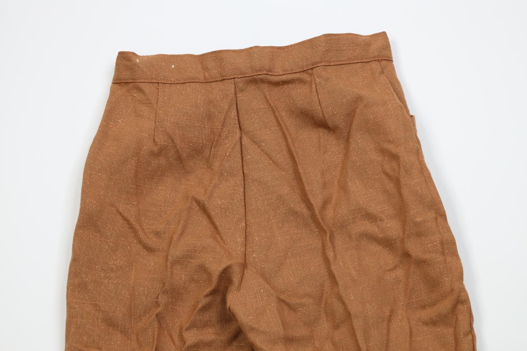 Vintage Vintage 50s 60s Silk Burlap Bell Bottoms Pants Brown USA Size 34" / US 12 / IT 48 - 9 Thumbnail