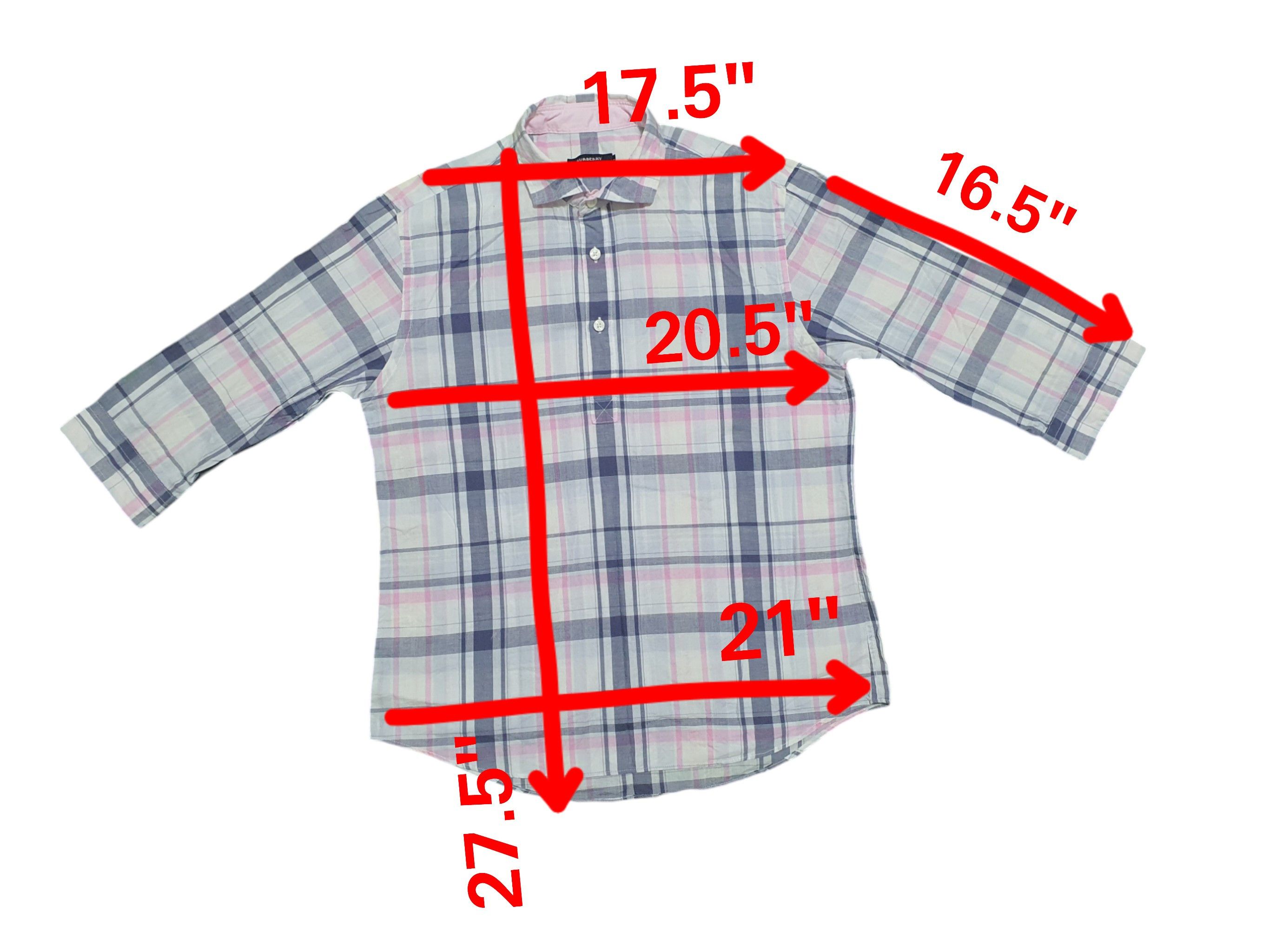 Burberry × Designer BURBERRY 20.5/27.5 HALF-PLACKET SHIRT Size XS / US 0-2 / IT 36-38 - 8 Thumbnail