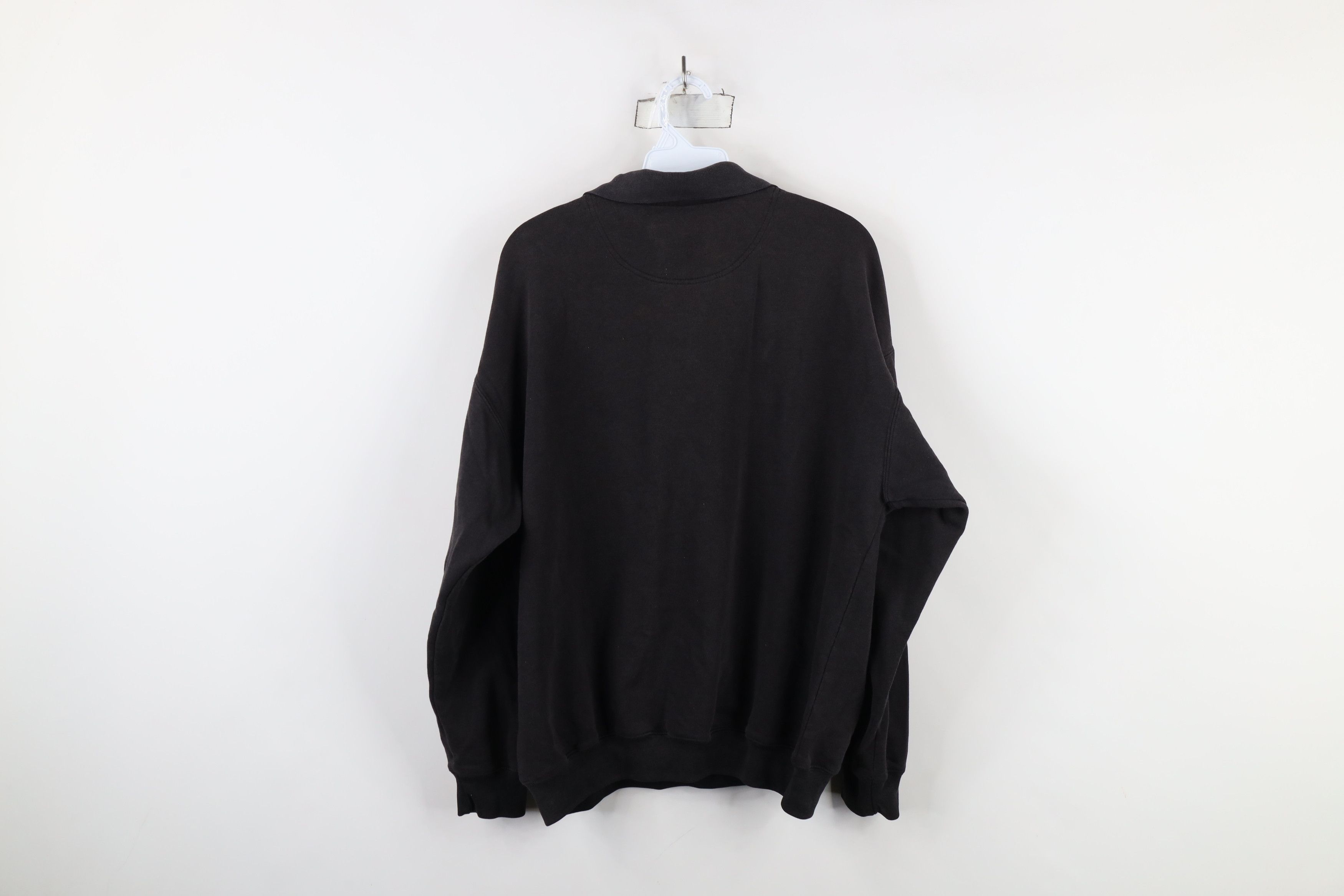 Vintage Vintage 90s Streetwear Collared Pullover Sweatshirt Black Size US L / EU 52-54 / 3 - 10 Thumbnail