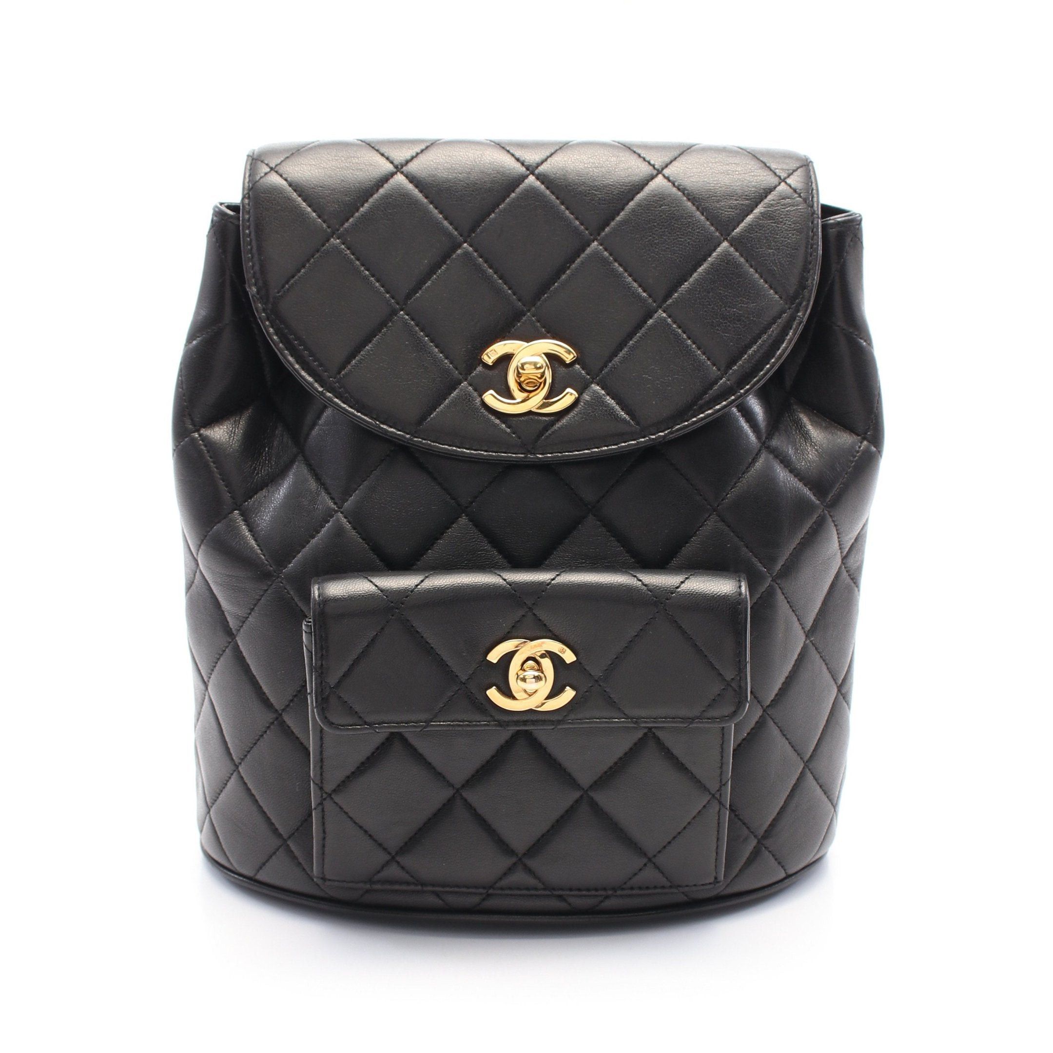 Chanel Chanel Matelasse Backpack Rucksack Lambskin Black Gold Hardware Size ONE SIZE - 1 Thumbnail