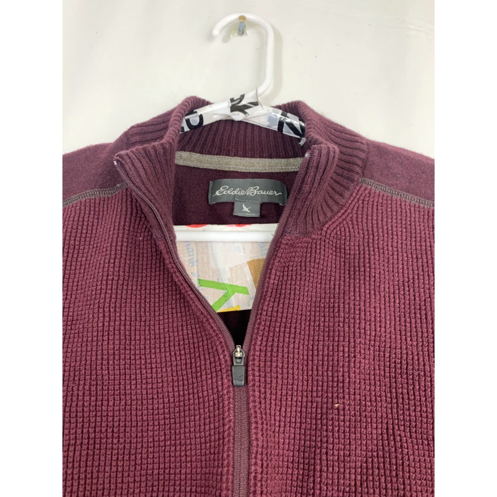 Eddie Bauer Eddie Bauer Mens 2XL Maroon Cotton Wool 1/4 Zip Waffle Thermal Shirt Size US XXL / EU 58 / 5 - 7 Thumbnail