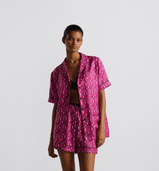 Dior o1w1db11225 451V29 Short-Sleeved Shirt in Fuchsia/White Size L / US 10 / IT 46 - 5 Thumbnail