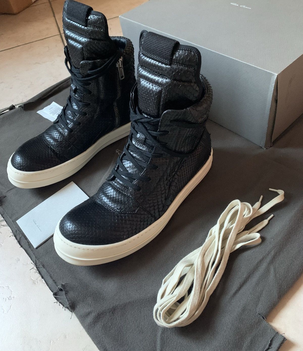 Rick Owens RICK OWENS FOREVER GEOBASKET BLACK PHYTON Size US 9 / EU 42 - 2 Thumbnail