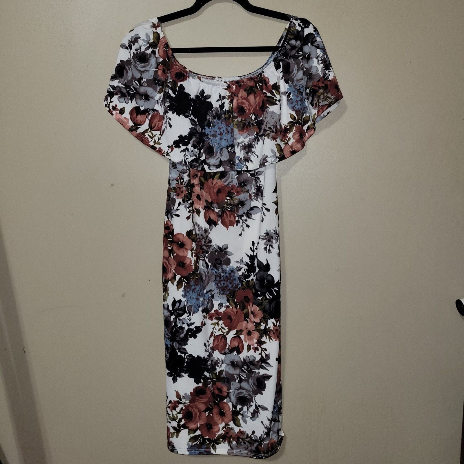 VIBE Vibe multicolor floral slip on dress size L handkerchief hem Size L / US 10 / IT 46 - 8 Thumbnail