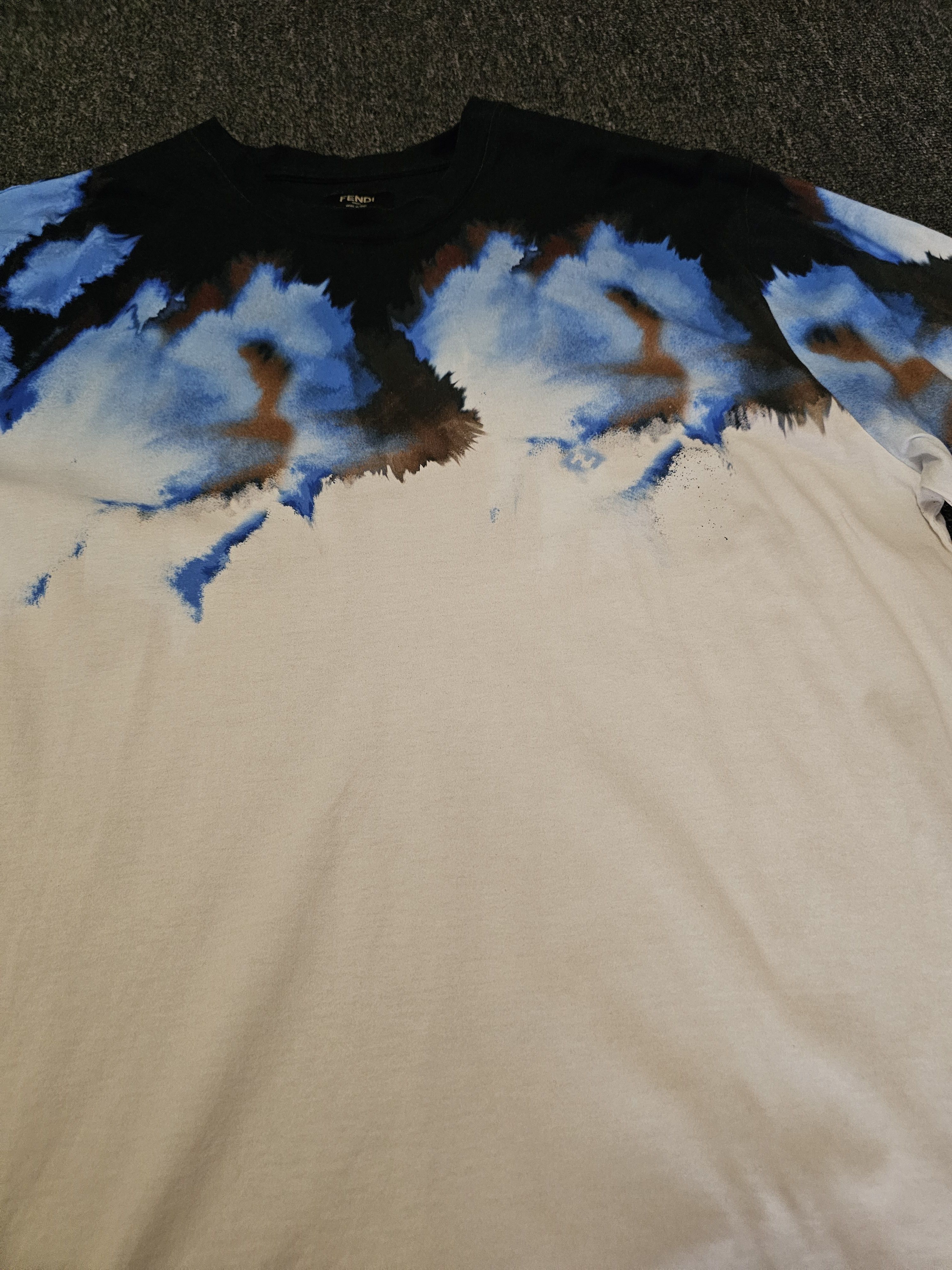 Fendi Fendi Men's Colorful Tie-Dye T-Shirt Size M Size US S / EU 44-46 / 1 - 2 Thumbnail