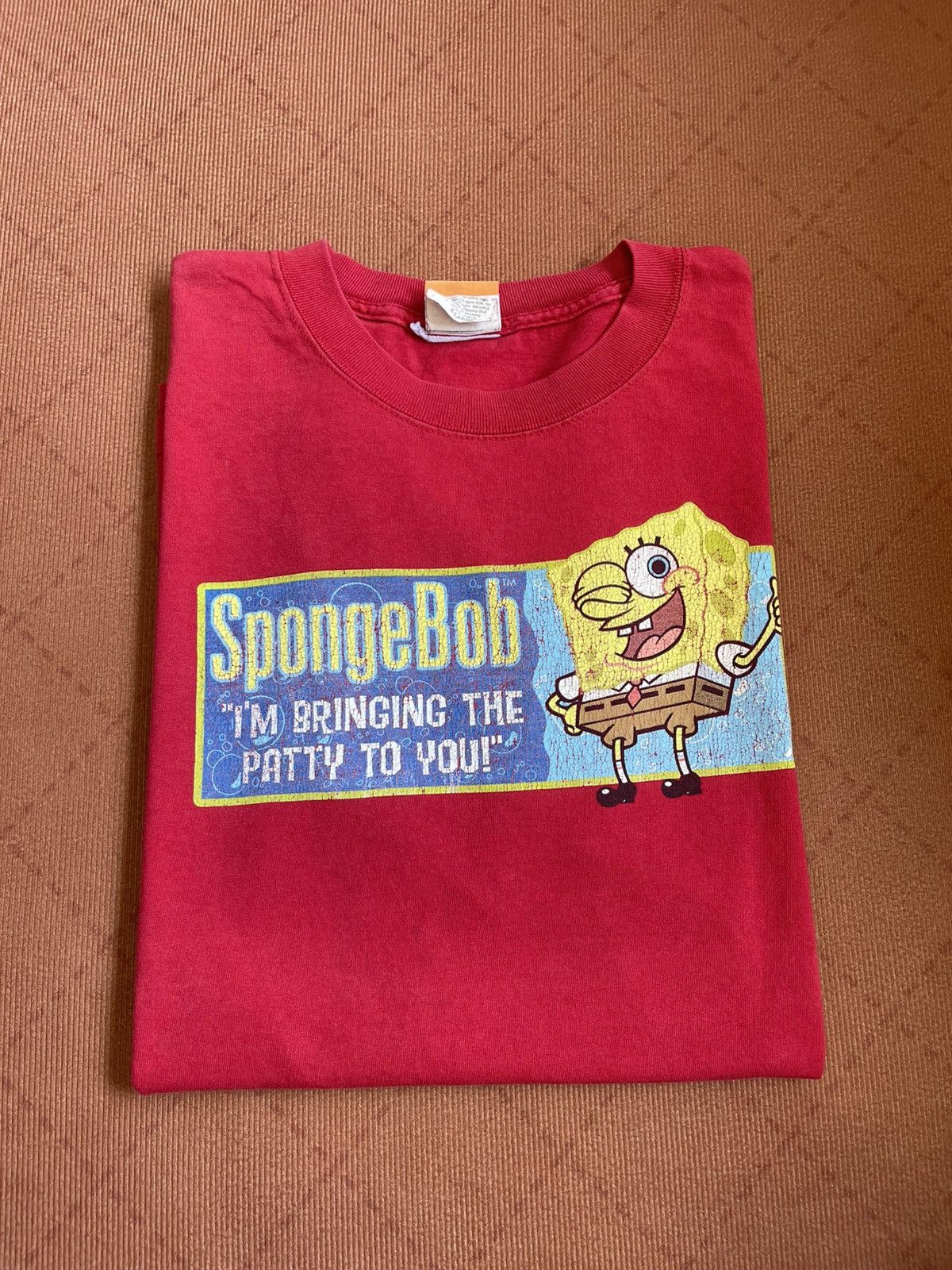 Nickelodeon Vintage 2002 SpongeBob "Bringing The Patty To You" Tee Size US XL / EU 56 / 4 - 1 Thumbnail