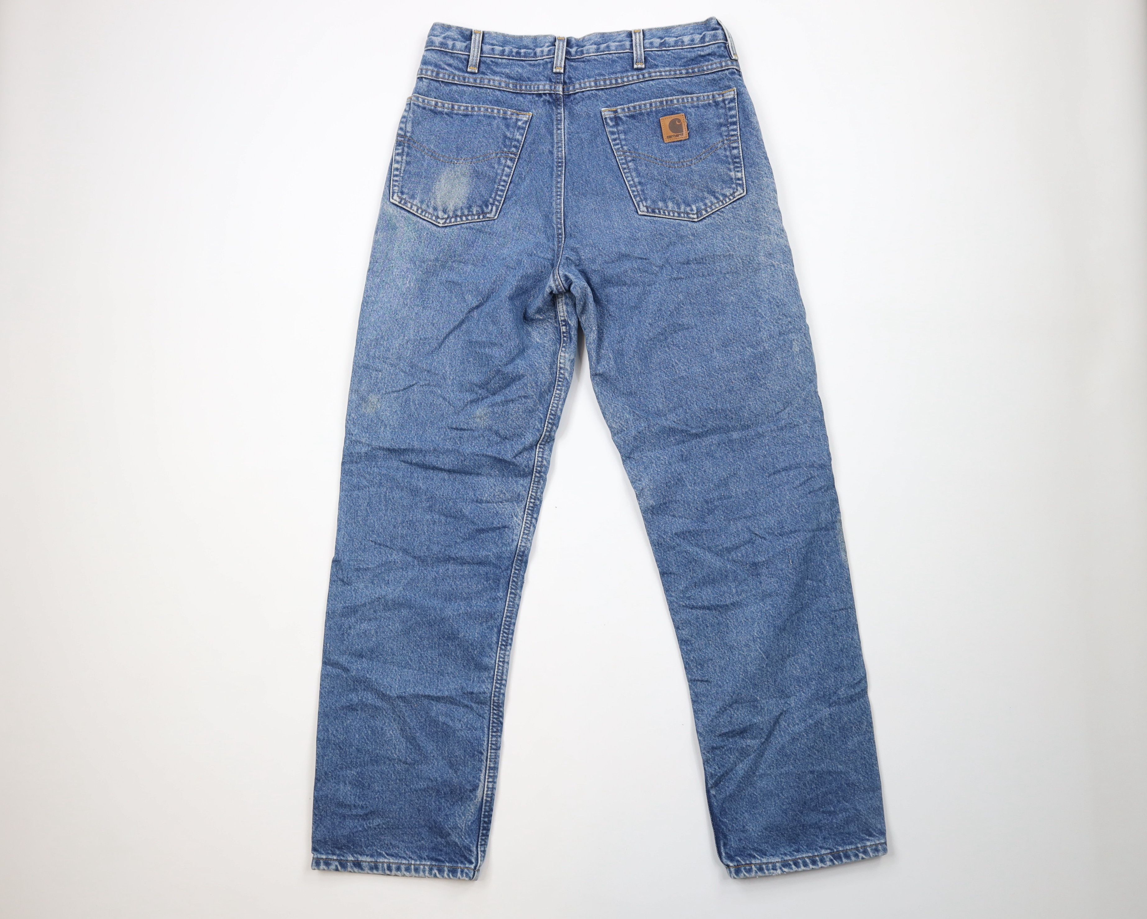 Carhartt × Vintage Vintage Carhartt Spell Out Flannel Lined Denim Jeans Blue Size US 32 / EU 48 - 7 Thumbnail
