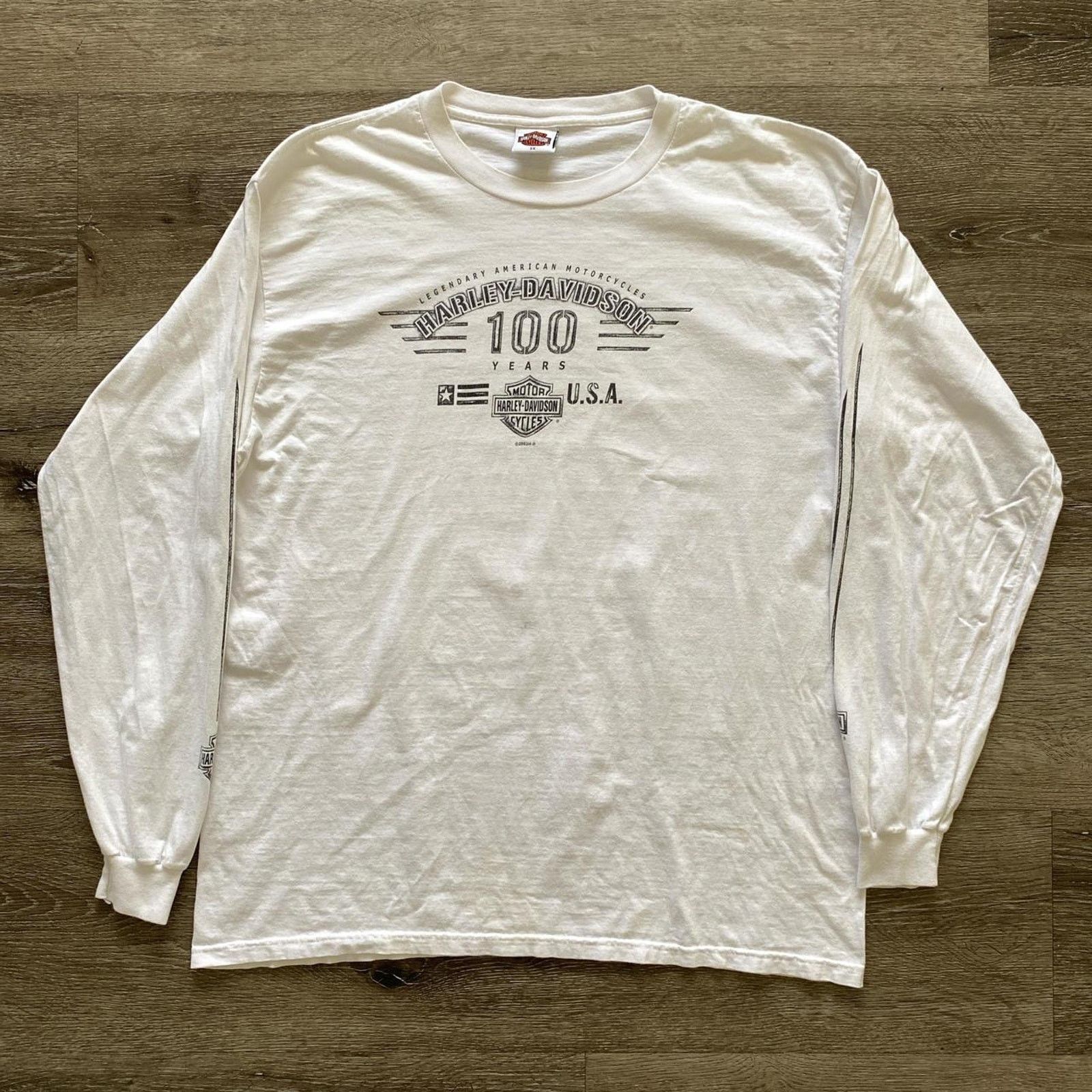 Harley Davidson × Vintage Vintage Flame Harley Davidson Long Sleeve Size US XXL / EU 58 / 5 - 4 Thumbnail