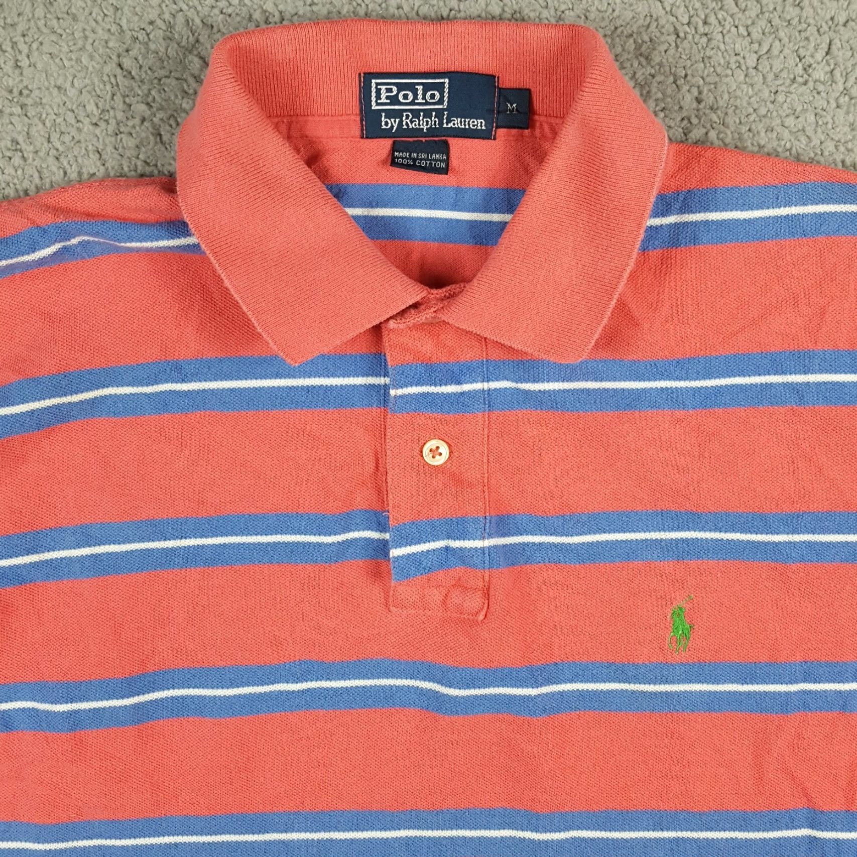 Ralph Lauren VINTAGE Ralph Lauren Polo Shirt Men M Pink Striped Pony Logo 90s Grunge Preppy Skate Size US M / EU 48-50 / 2 - 2 Thumbnail