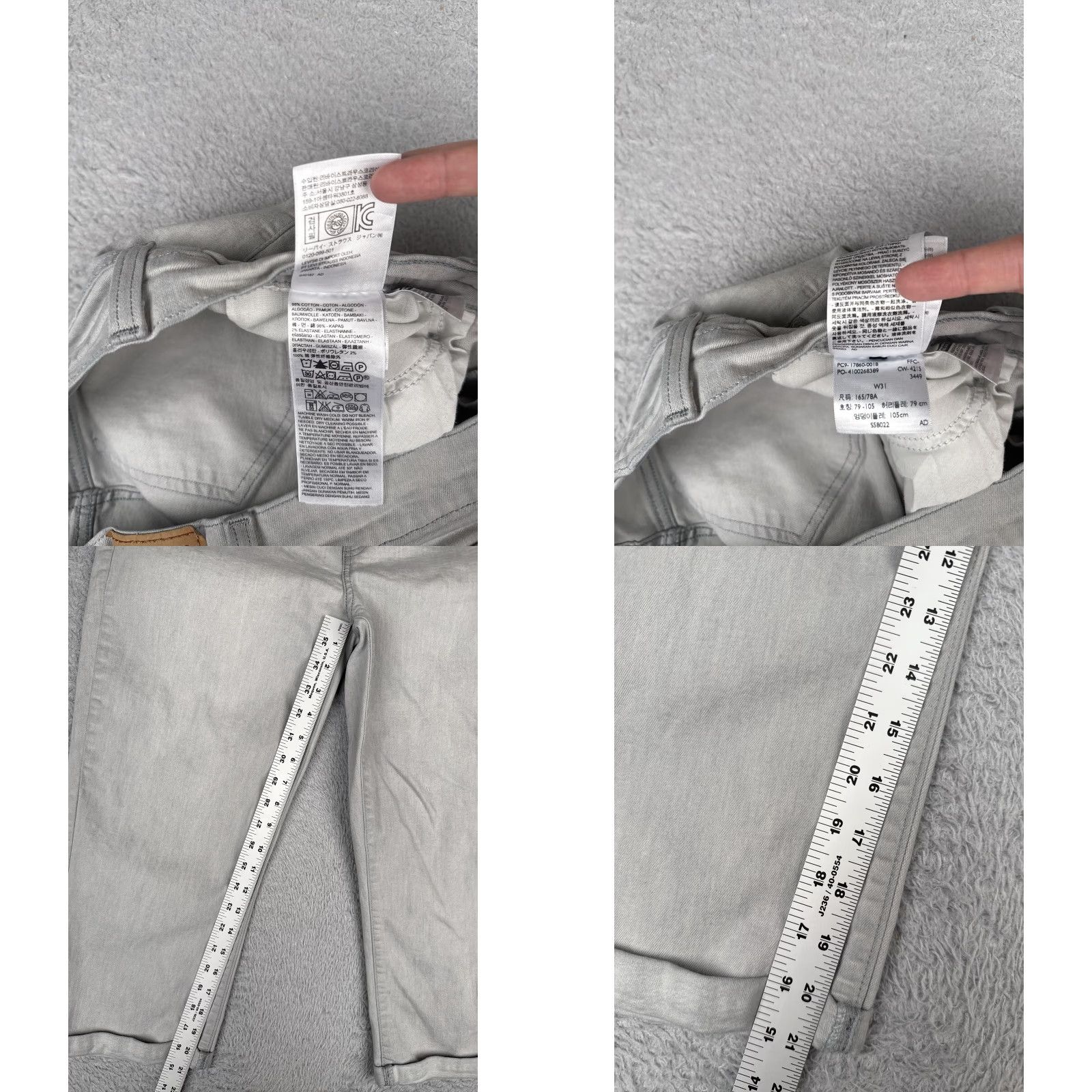 Levi's Levi's Jeans Mens 31x22 Gray Denim Wide Leg High Rise Cotton Blend Long Pants Vintage: No Size 24" / US 00 / IT 34 - 8 Thumbnail