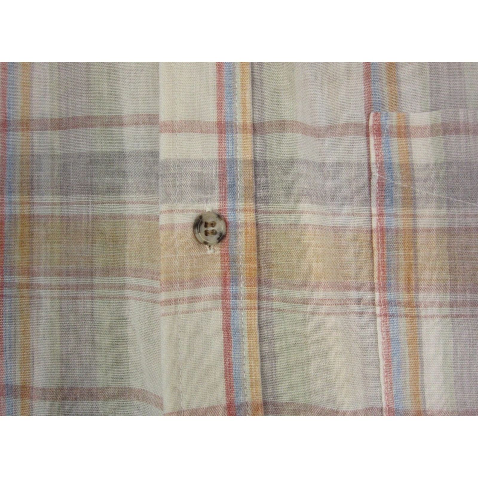 Vintage VINTAGE Campus Shirt Mens Regular 16-16.5 Large Beige Plaid 90s Collared Button-Up Short Sleeve Worldwide USA Size US L / EU 52-54 / 3 - 4 Thumbnail