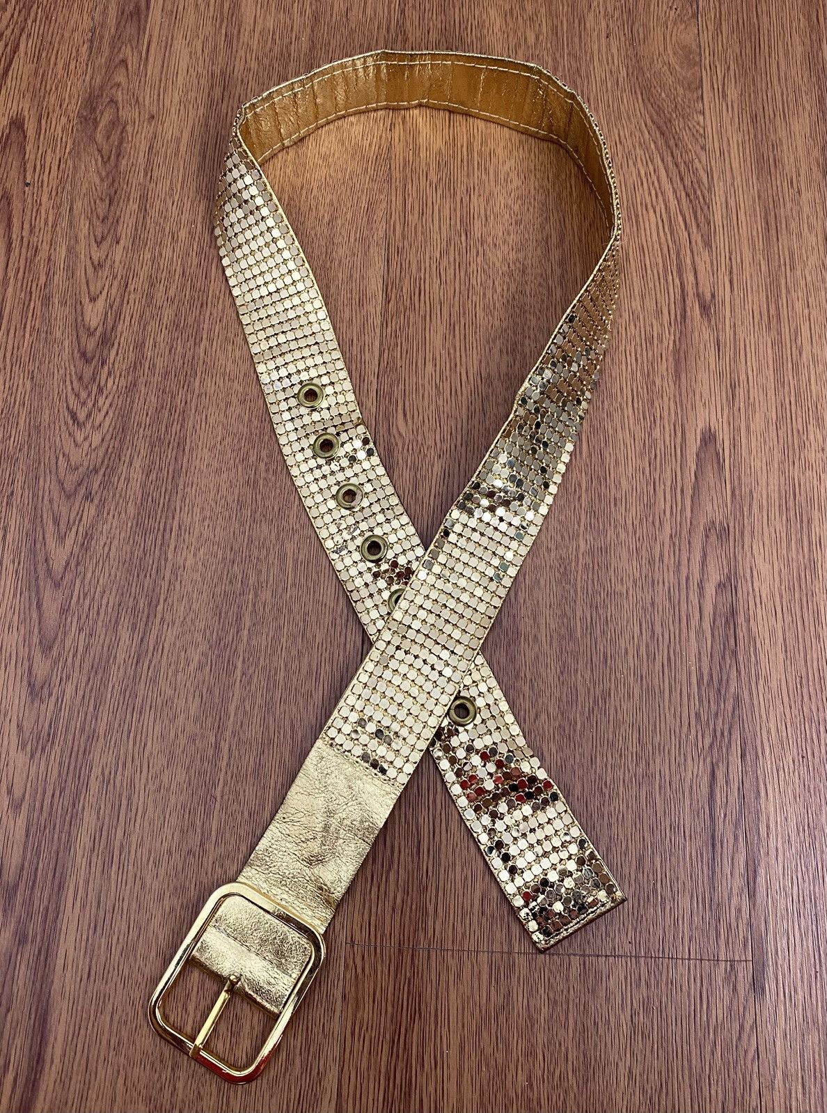 Japanese Brand × Vintage Gold glitter belt Size ONE SIZE - 1 Thumbnail