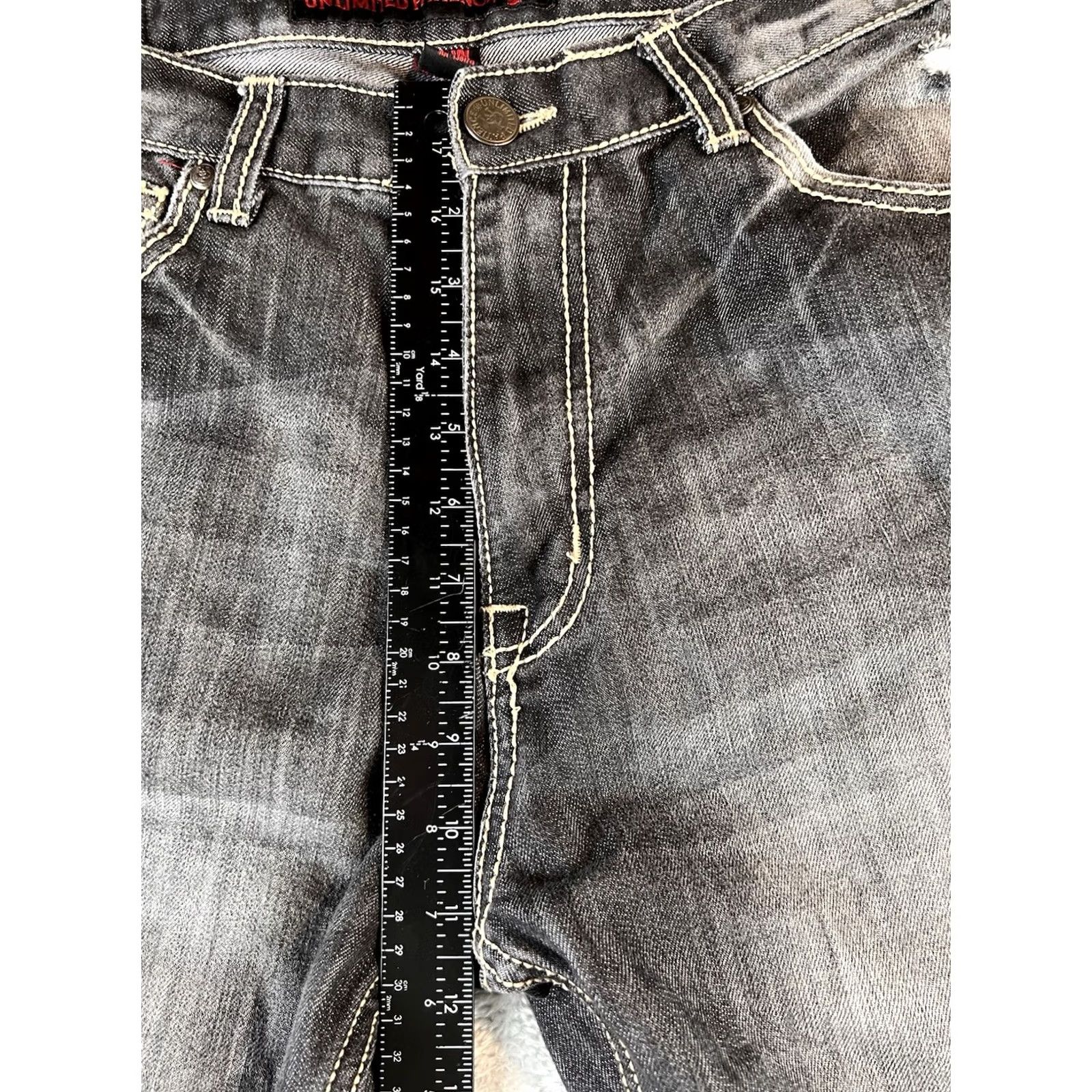 Denime Unlimited Patience Jeans Mens 36x32 Black Straight Jeans Regular 90s Bohemian City Retro USA Denim Size US 36 / EU 52 - 6 Thumbnail