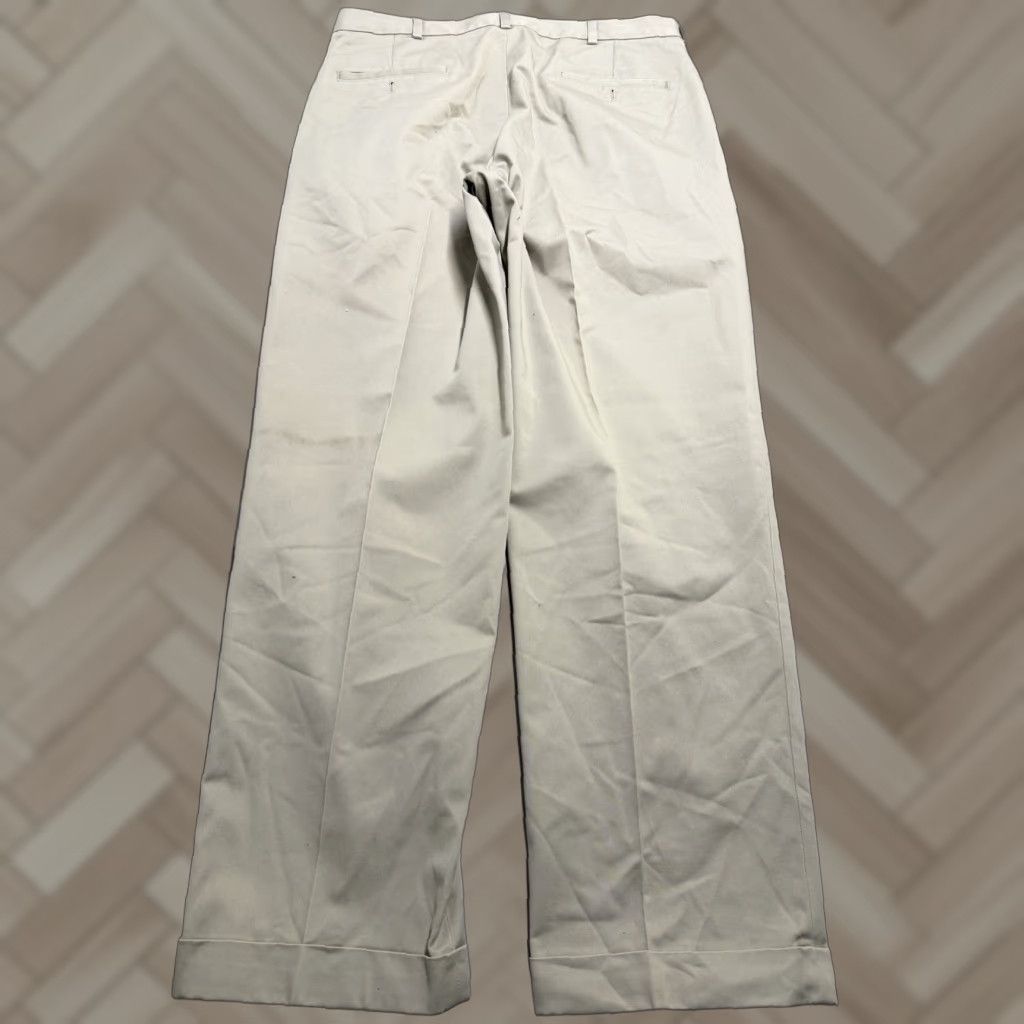 Brooks Brothers Chinos Pants 36x32 Khaki Elliot Pleated Advantage Cuffed Beige Regular Mens