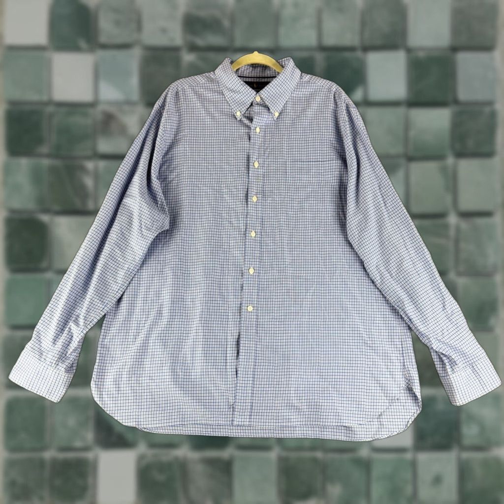 Ralph Lauren Ralph Lauren Button-Down Shirt Mens XXL Blue Plaid Twill Cotton Button-Up Long Sleeve Classic Fit Regular Size 2XL Navy Blue? Size US XXL / EU 58 / 5 - 1 Thumbnail