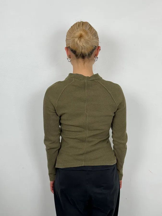 Dries Van Noten 2000s Dries Van Noten Classy Minimalist Khaki Sweater Size S / US 4 / IT 40 - 2 Thumbnail