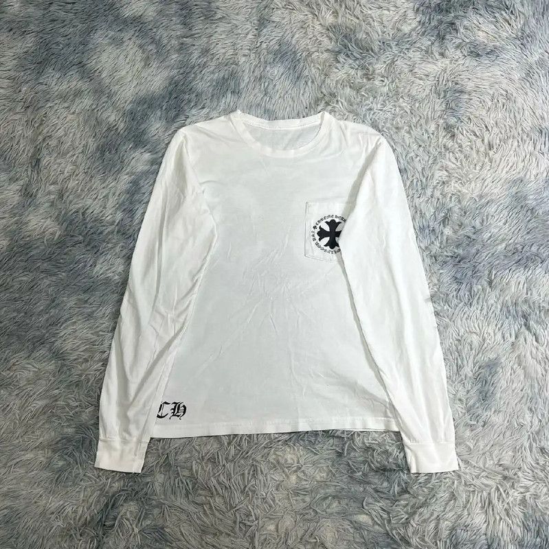 Chrome Hearts Chrome Hearts White Cotton Long Sleeve Sweatshirt 0089 Size US S / EU 44-46 / 1 - 1 Thumbnail