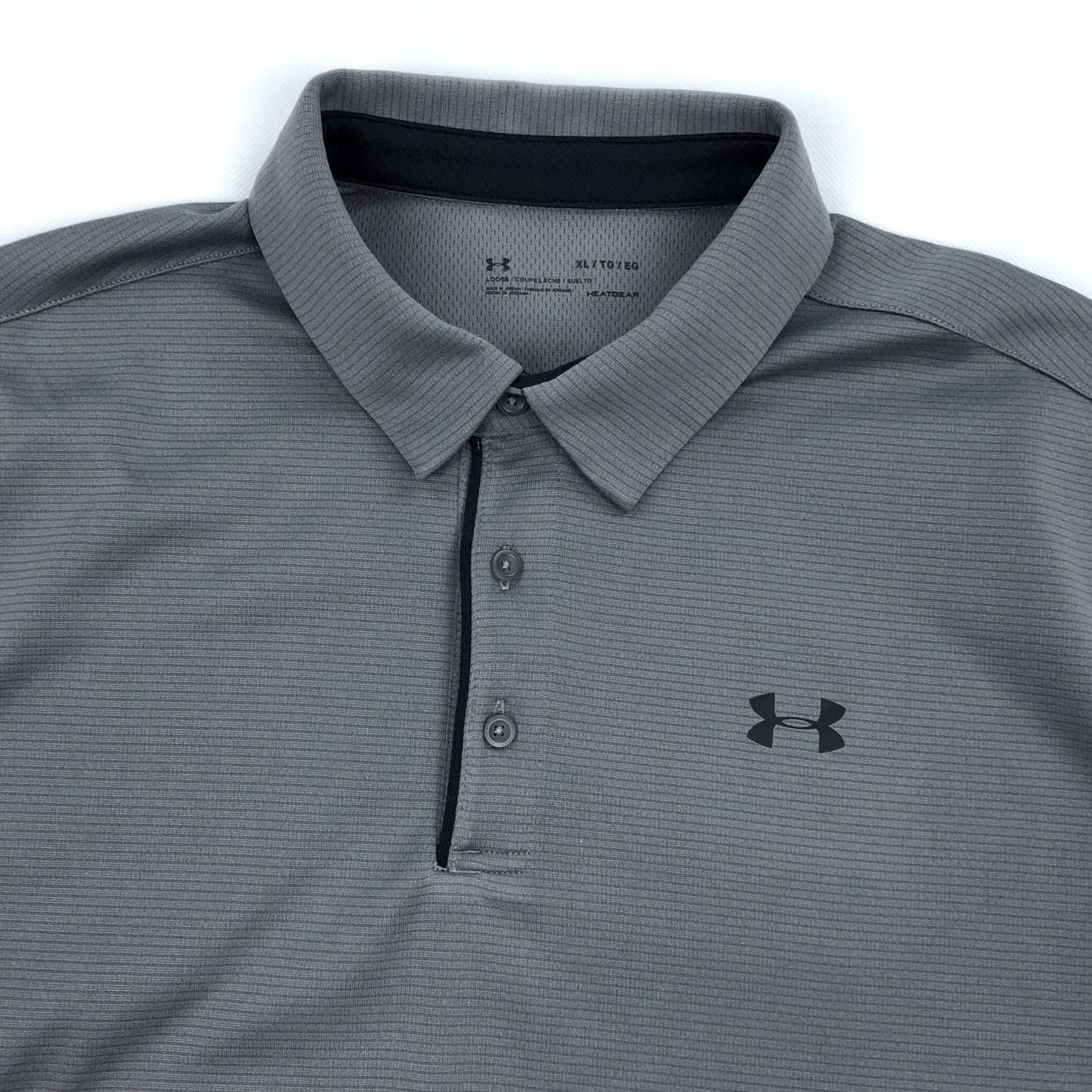 Under Armour Under Armour Polo Shirt Gray Striped HeatGear Tech Performance Polo Shirt Men XL Short Sleeve Casual Golf Activewear Mens Size US XL / EU 56 / 4 - 3 Thumbnail