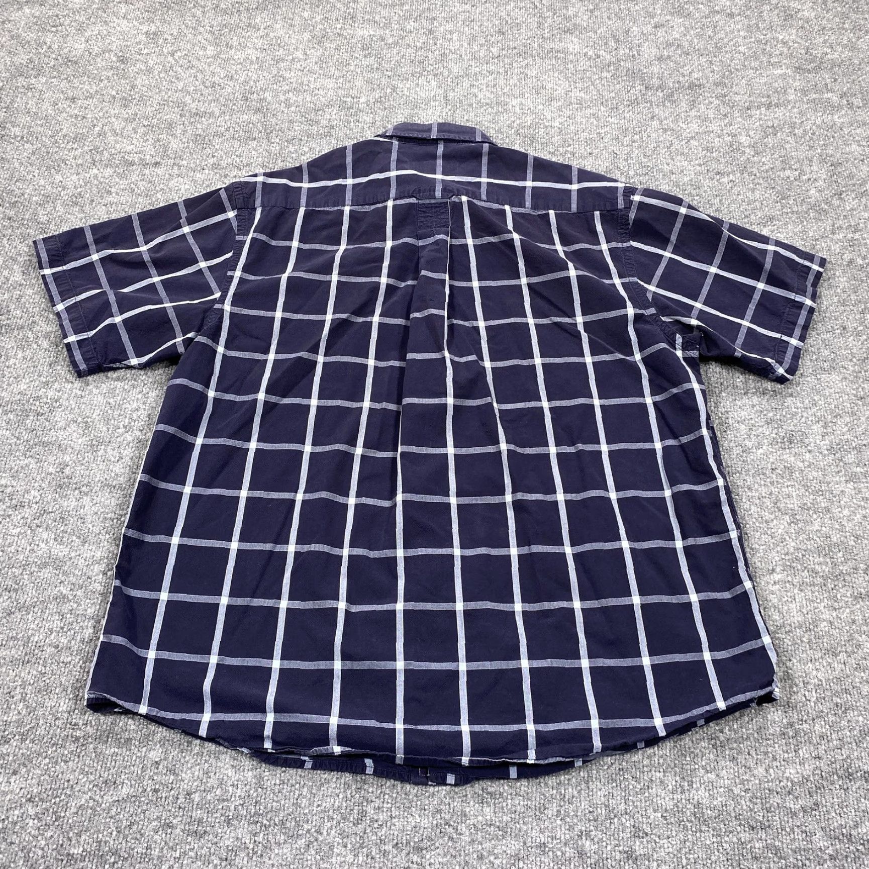 Vintage RGM Shirt Mens Large Blue Plaid Short Sleeve Button Down Cotton Pocket Casual Size US L / EU 52-54 / 3 - 4 Thumbnail
