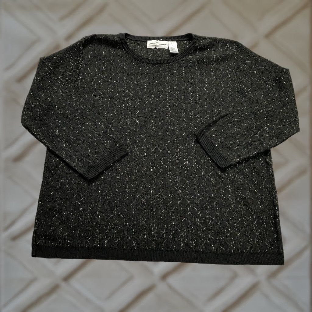 Vintage Alfred Dunner Sweater Pullover Womens XL Black Argyle Diamond Crew Neck Casual Size XL / US 12-14 / IT 48-50 - 1 Thumbnail