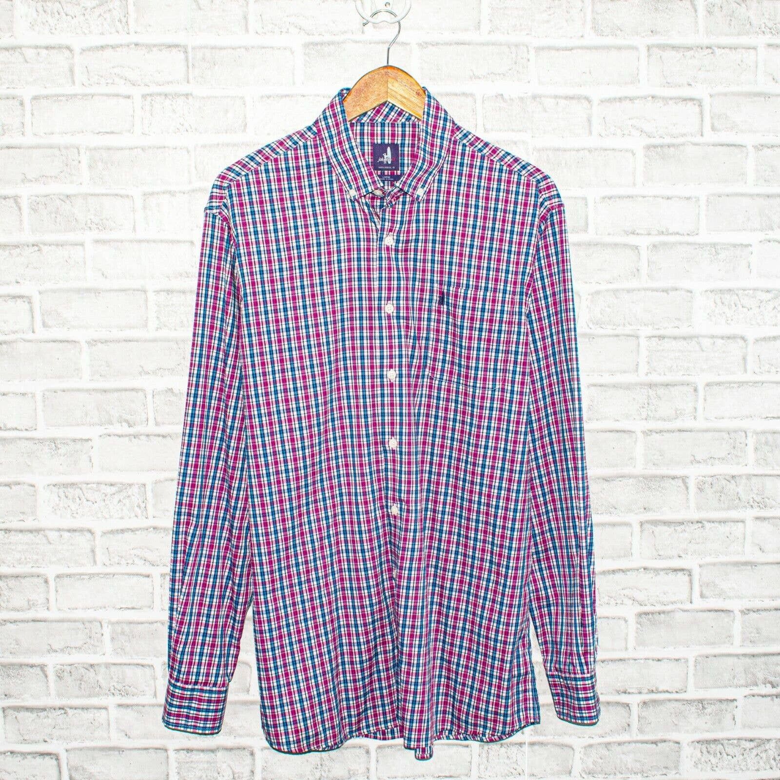 Johnnie O Johnny-O Button up Shirt Blue Purple Surfer Logo Bamboo | Grailed