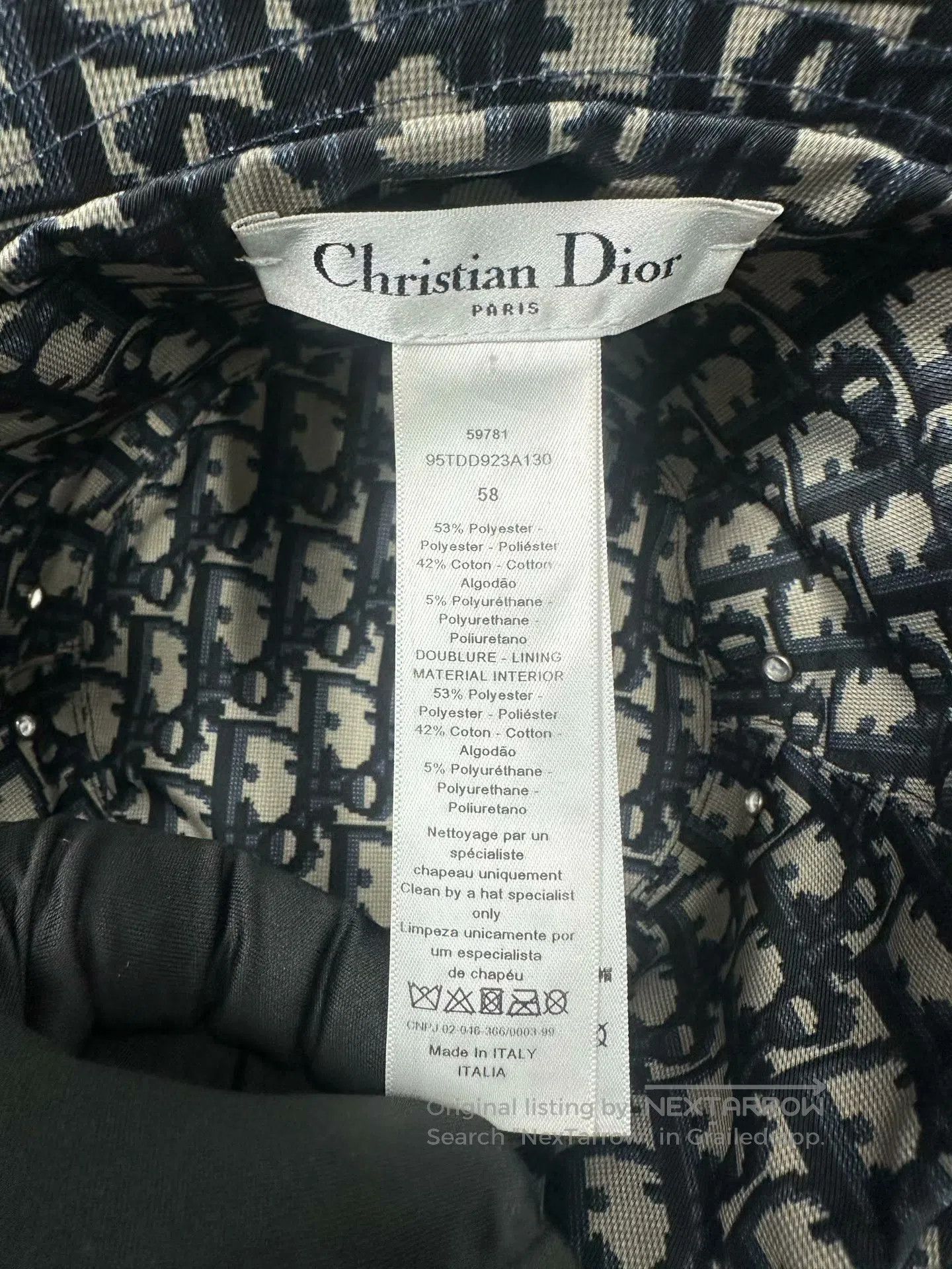 Dior Dior size 58 Double-Sided Monogrammed Old Logo Fisherman's Size ONE SIZE - 7 Thumbnail