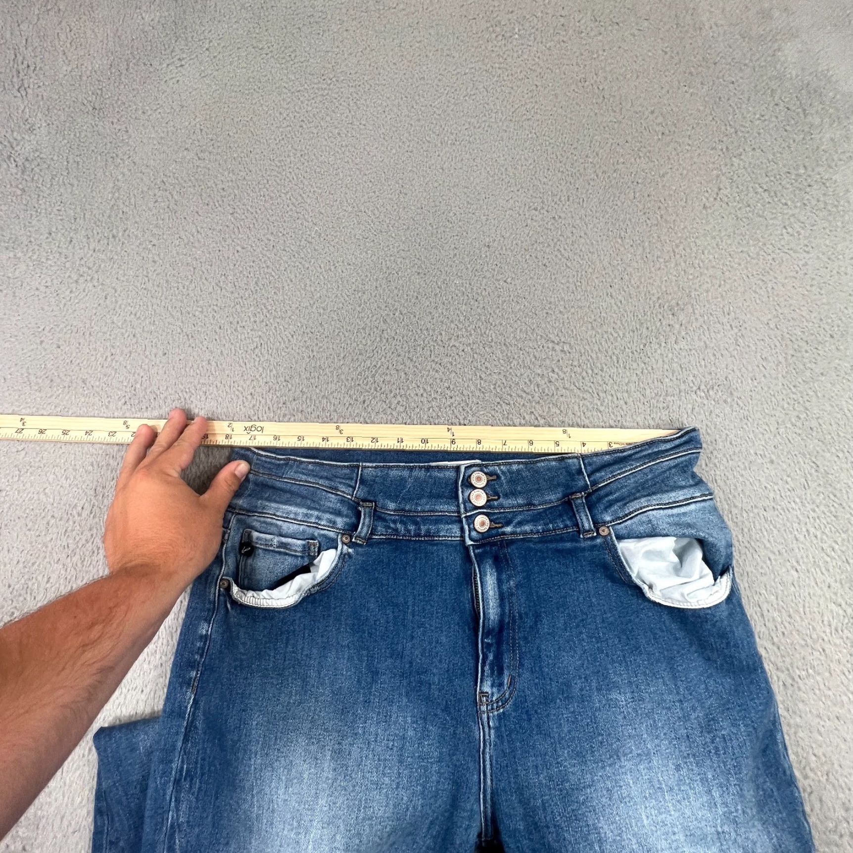 Vintage KanCan Jeans Womens High Rise Straight Light Wash Blue Denim 27 Regular Size 27" / US 4 / IT 40 - 4 Thumbnail